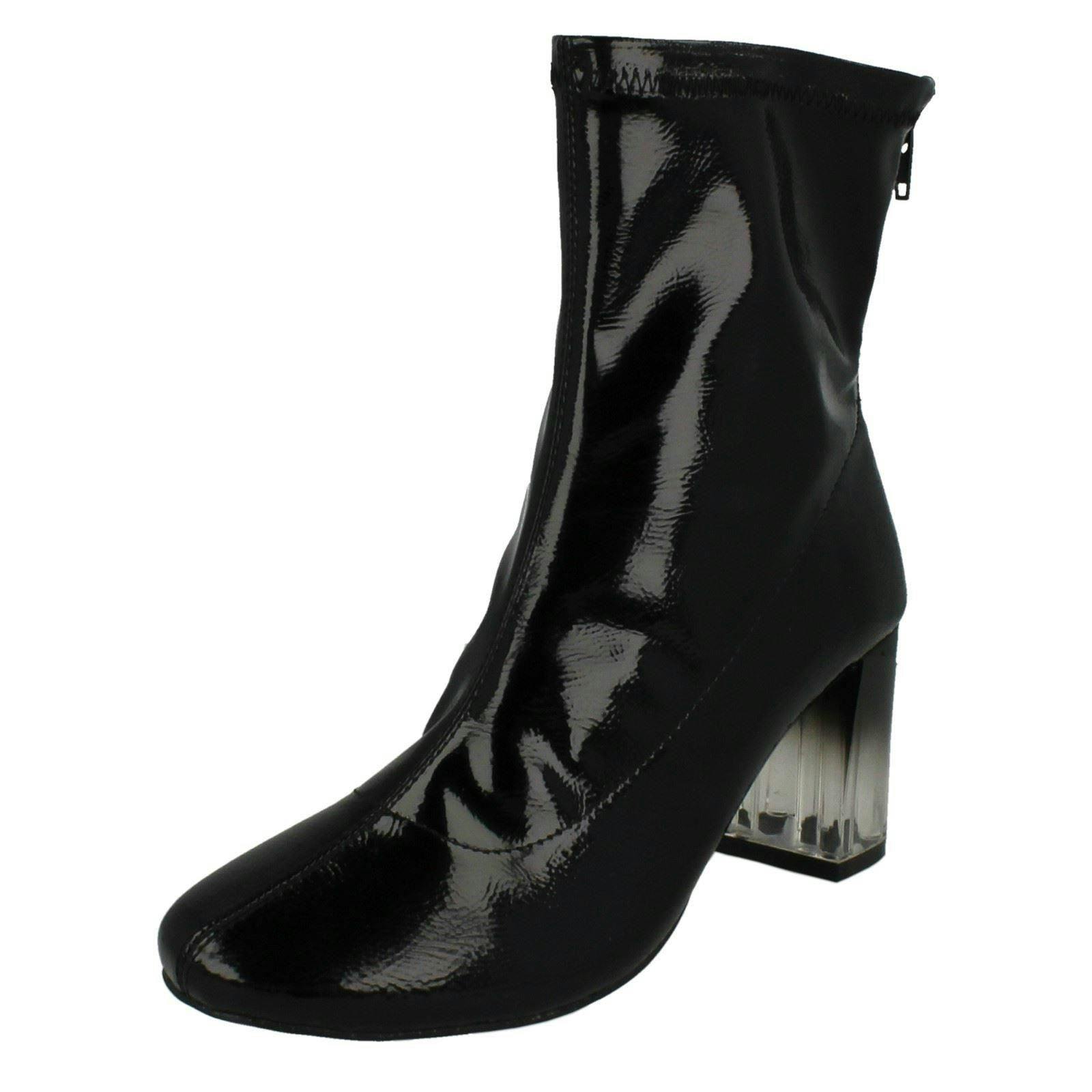 Spot On Women's Black High Ankle Boots - Uk 3