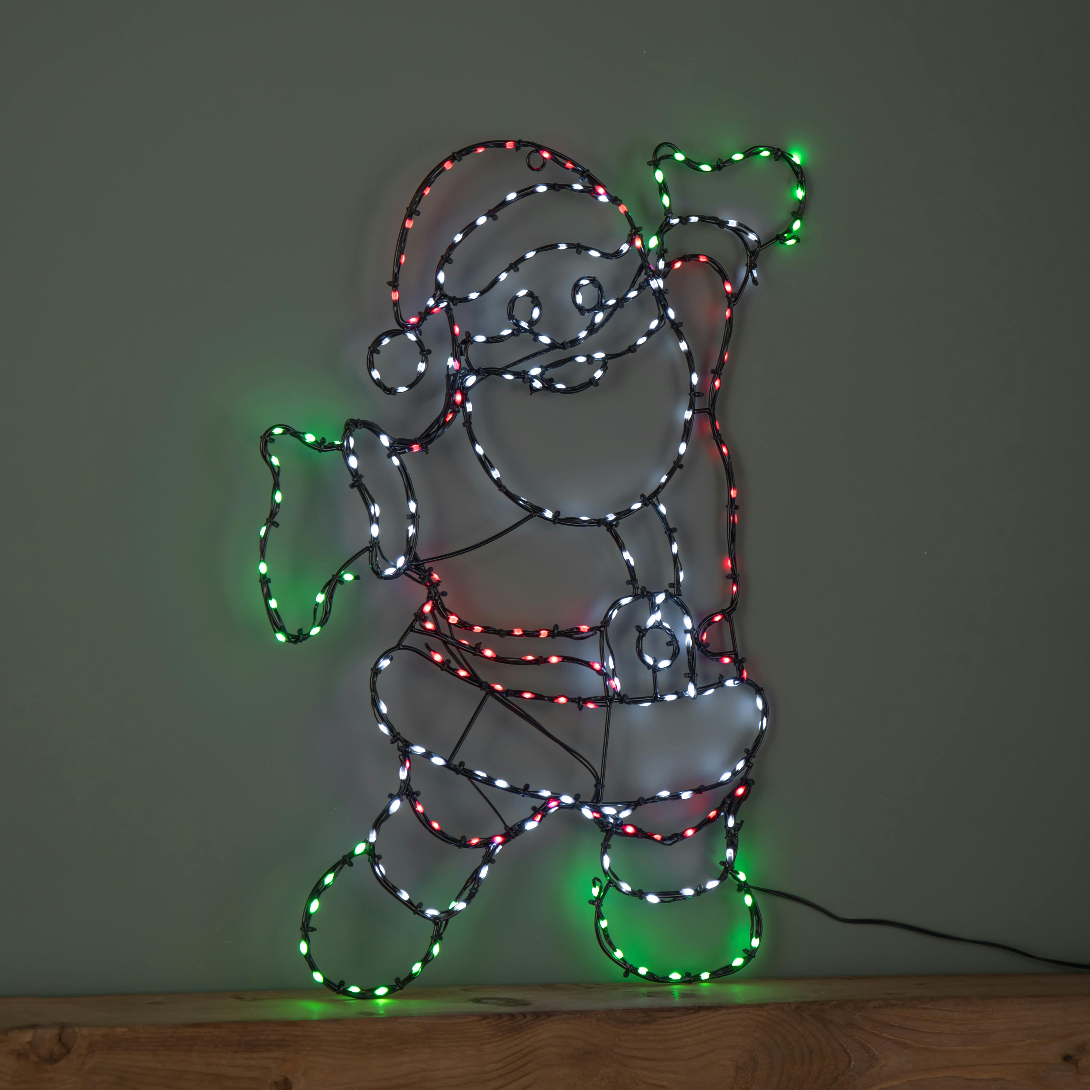 Rackhams Light 60Cm X 45Cm Up Flexibrights Santa With 247 Multi-Coloured Leds