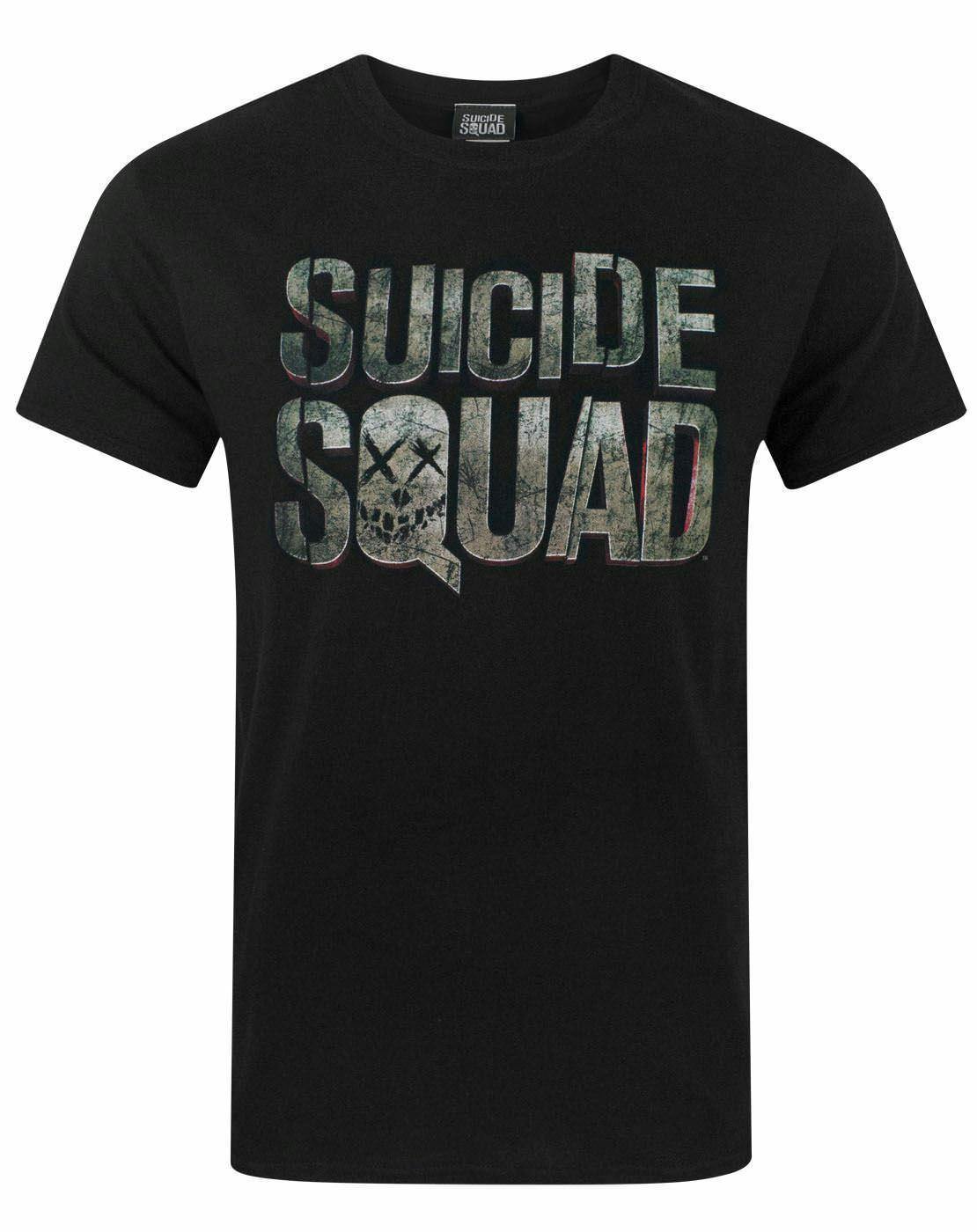 Vanilla Underground Men's Black Dc Comics Suicide Squad Logo Short Sleeved T-Shirt - Small