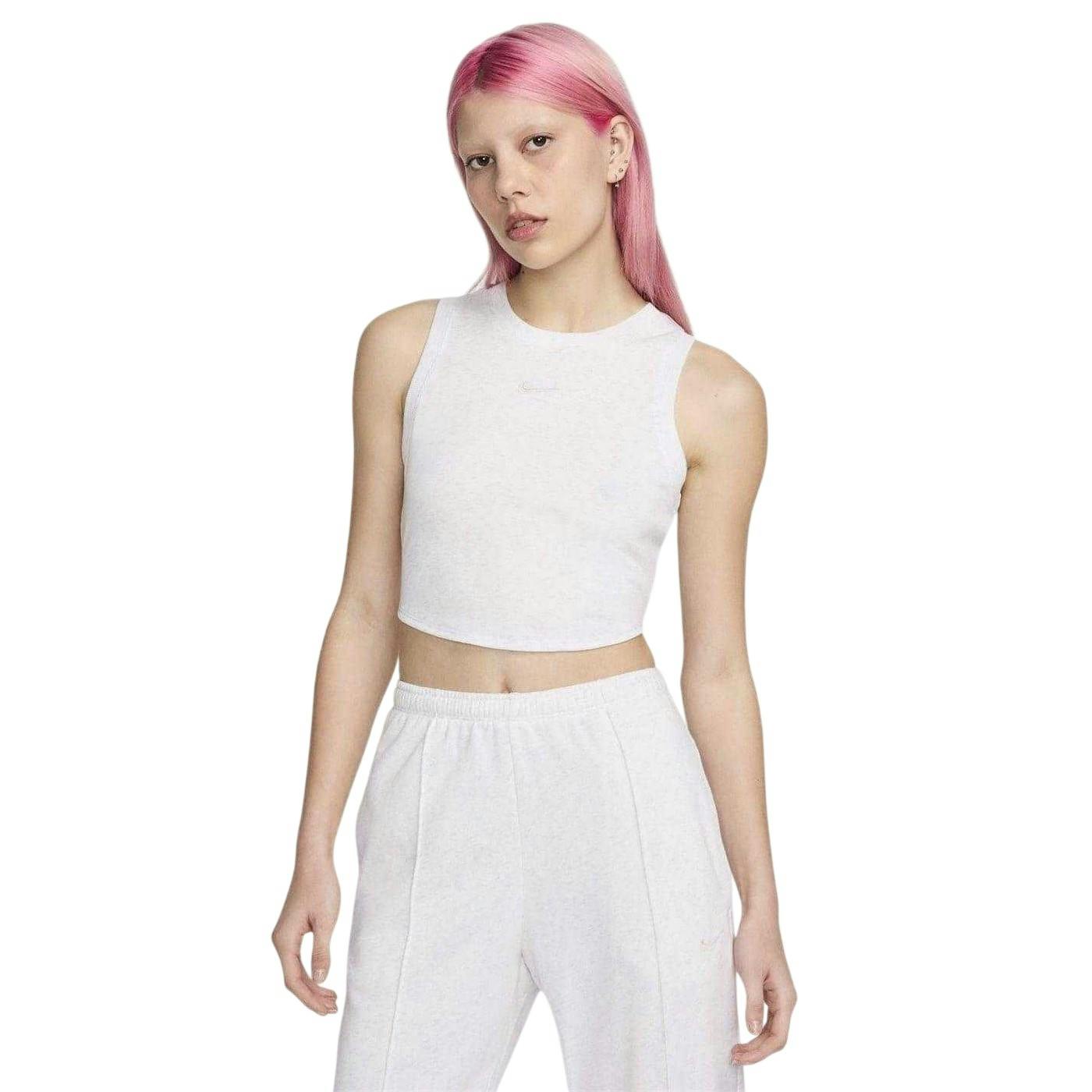 Nike Women's Grey / Sleeveless Tank Top - Marl - 12 Uk - Marl - 100% Mixed