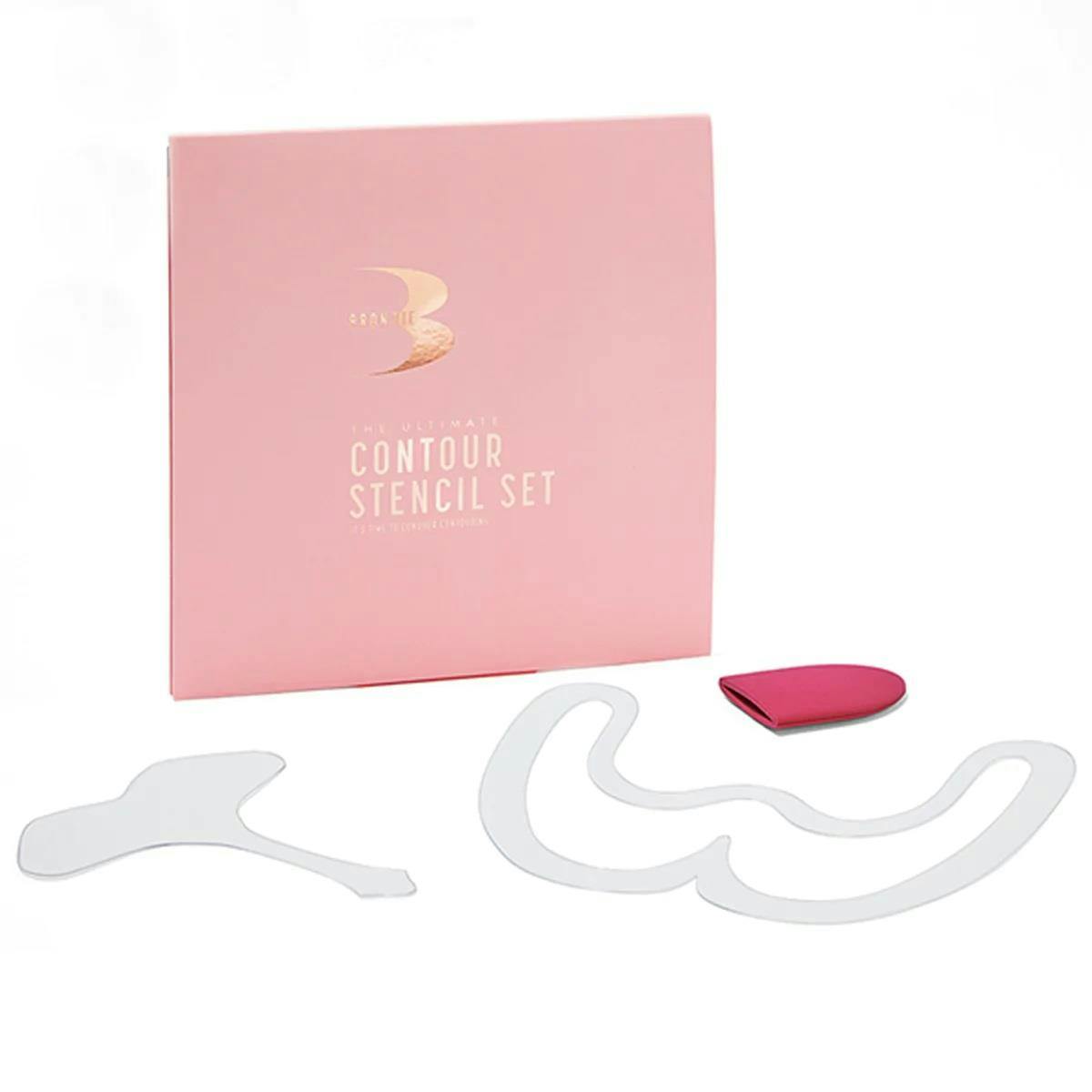 Aquarius Cream Bronzie Ultimate Contour Stencil Set Face Makeup Highlighting Shaping Guide Tool