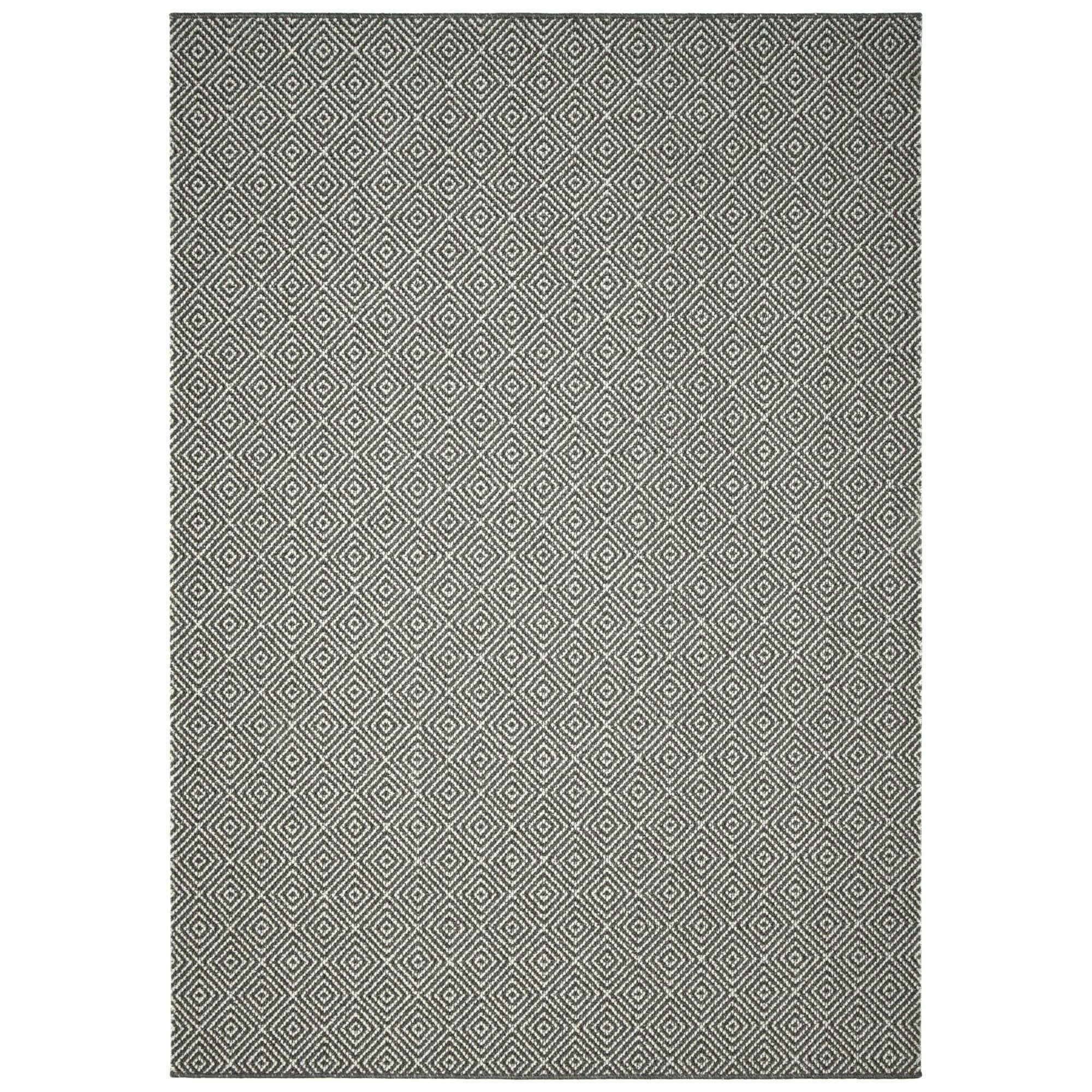 The Rugs Dark/Grey Washable Designer Mat Diamond | 132 - 57X90 Cm