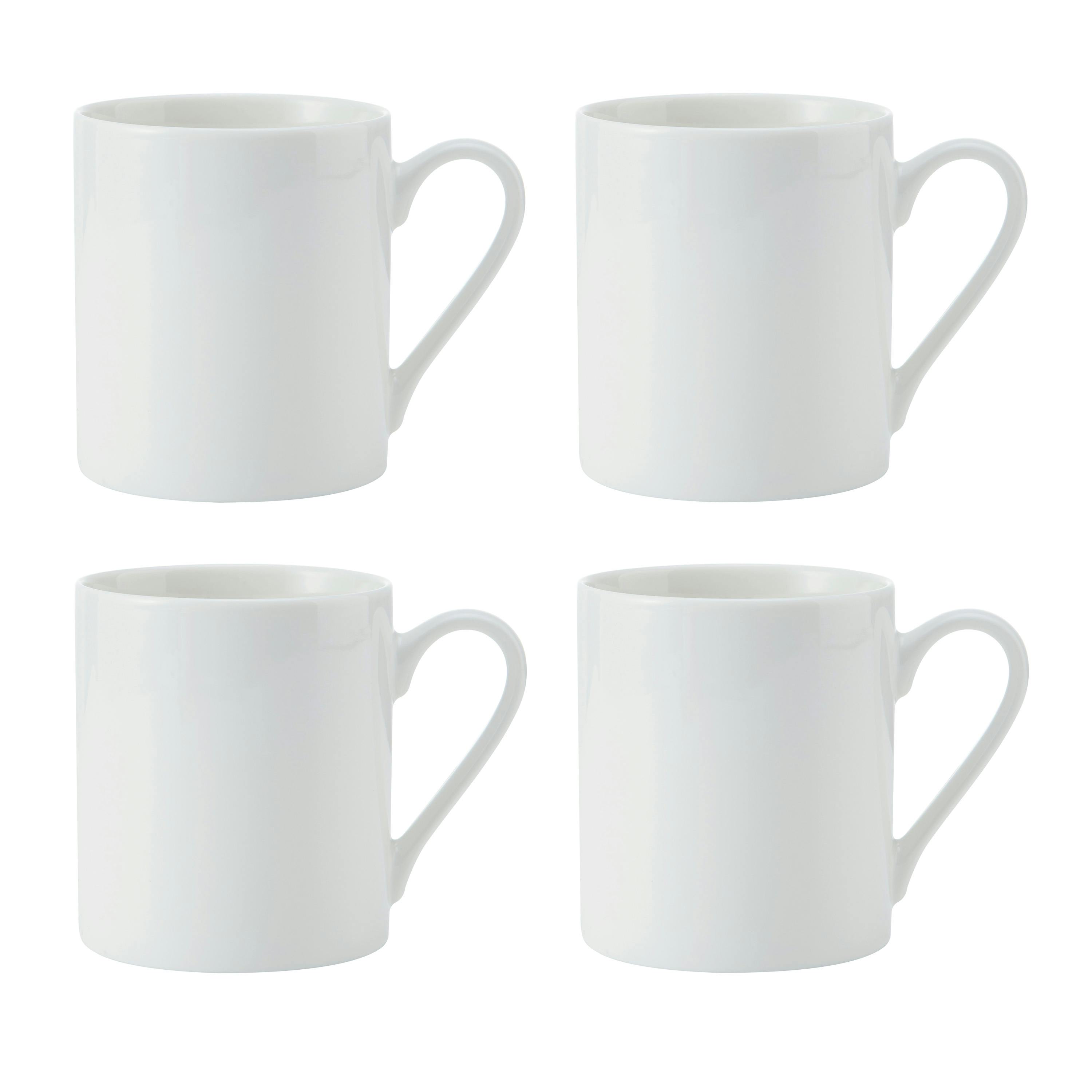 Rackhams White Egret China Mugs, Set Of 4, 380Ml, - Bone China - Mug