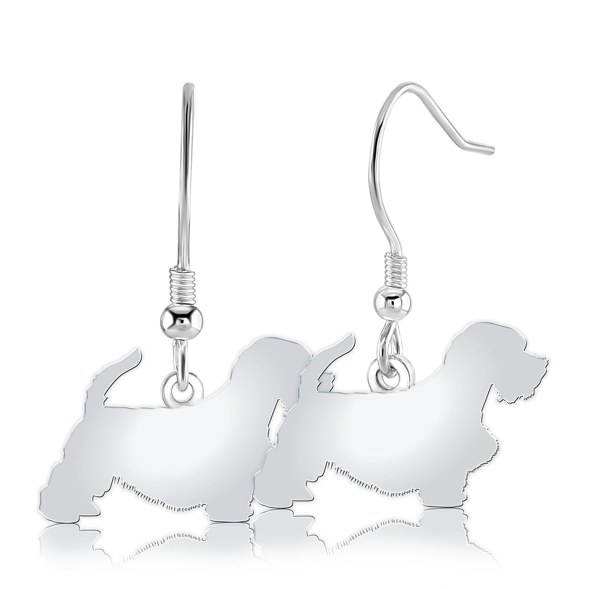 Mylee London Silver Sealyham Terrier Silhouette Earrings - No - Hook