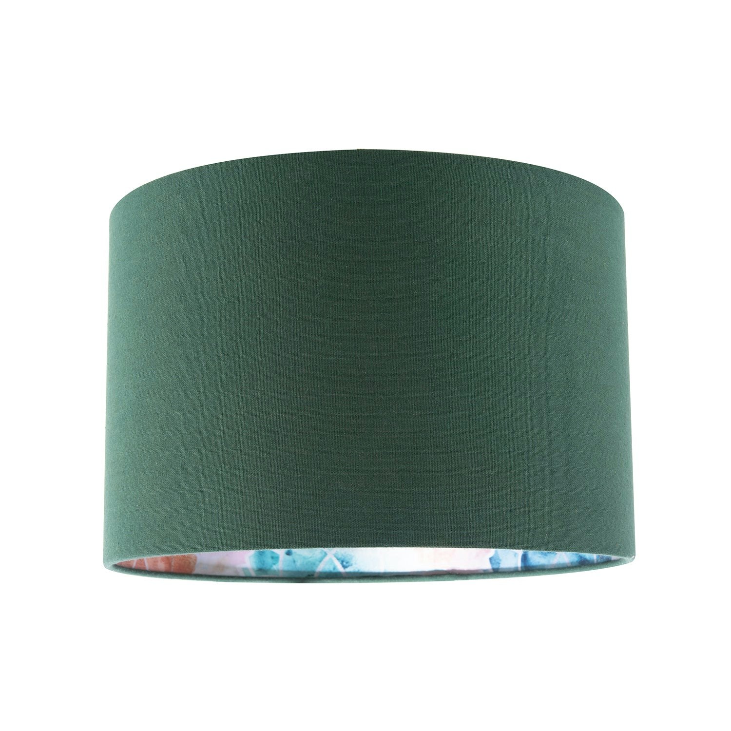 Rackhams Green Chic Emerald Linen Lamp Shade With Moroccan Scale Pattern Lining