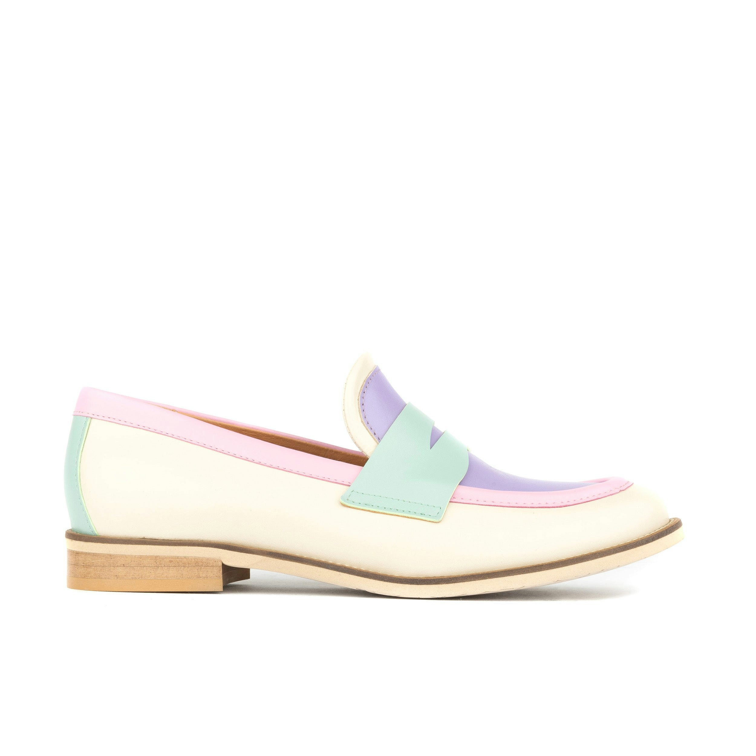 Embassy London Women's Kay - Multi Pastel - Leather Dressy Almond Toe Loafer In Pastel Colours - Uk 5 / Eu 38 / Us 7