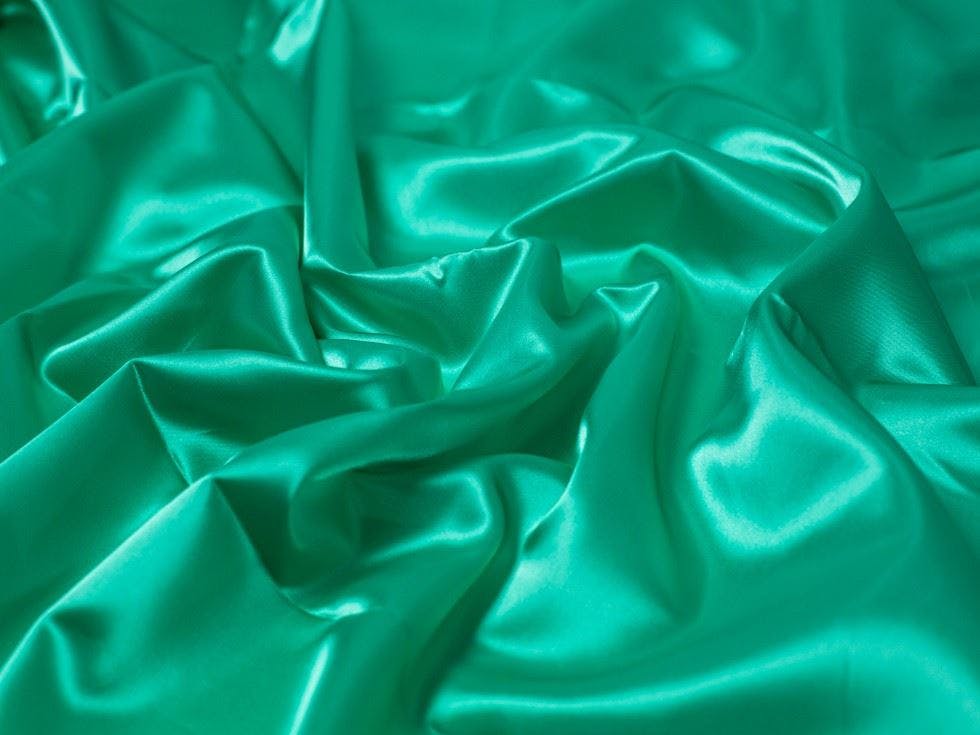 Minerva Light Core Range Acetate Satin Fabric - Plain Design Dressmaking Fabric, 112 Cm / 45" Wide - Per Metre - Jade