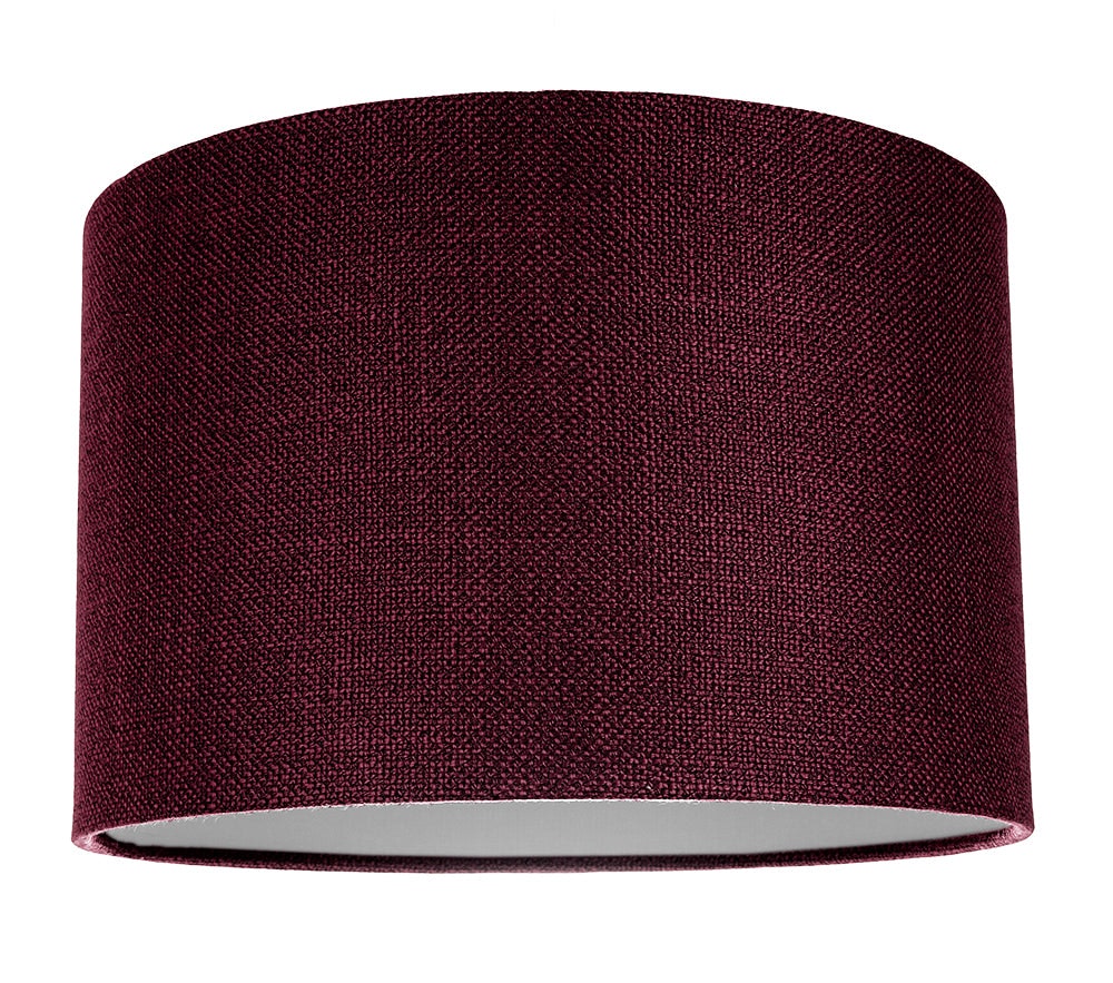 Happy Homewares Purple Contemporary And Sleek Plain Linen Fabric Drum Lamp Shade 60W Maximum