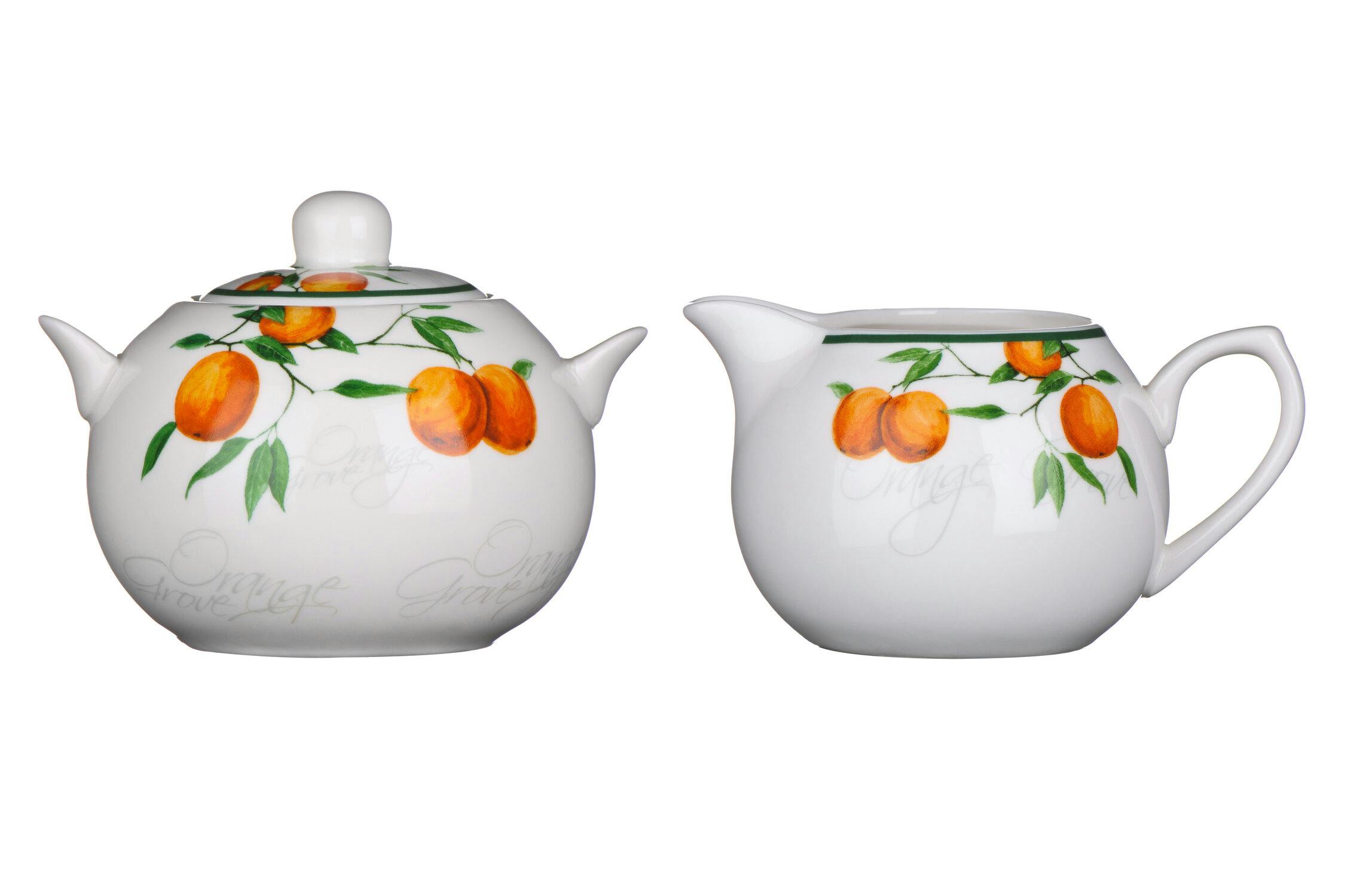 Rackhams Orange/Cream Orchard Fruits Grove Sugar And Set