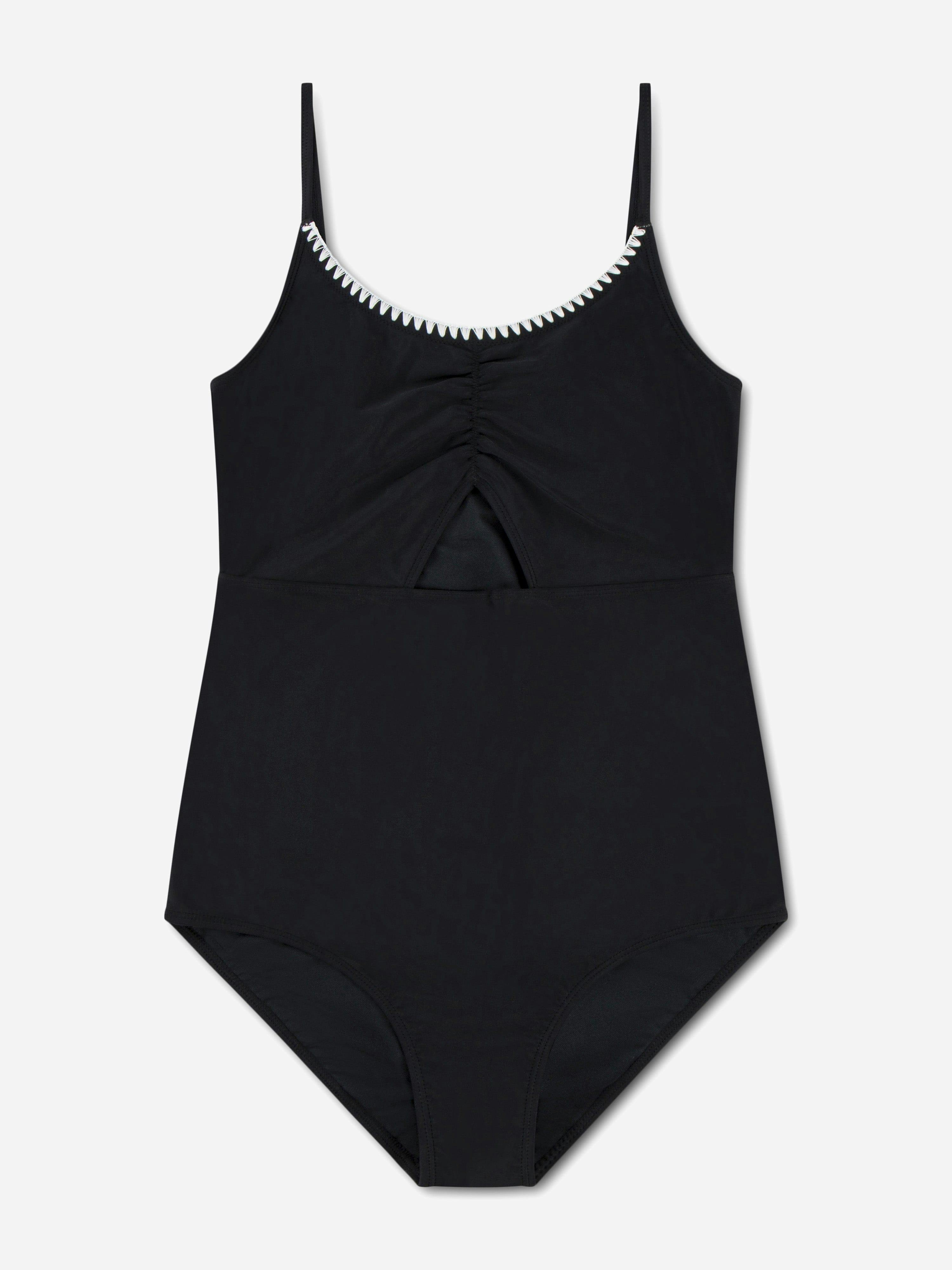 Abercrombie & Fitch Girls Black Cinched Cutout Swimsuit In - 15 - 16 Yrs