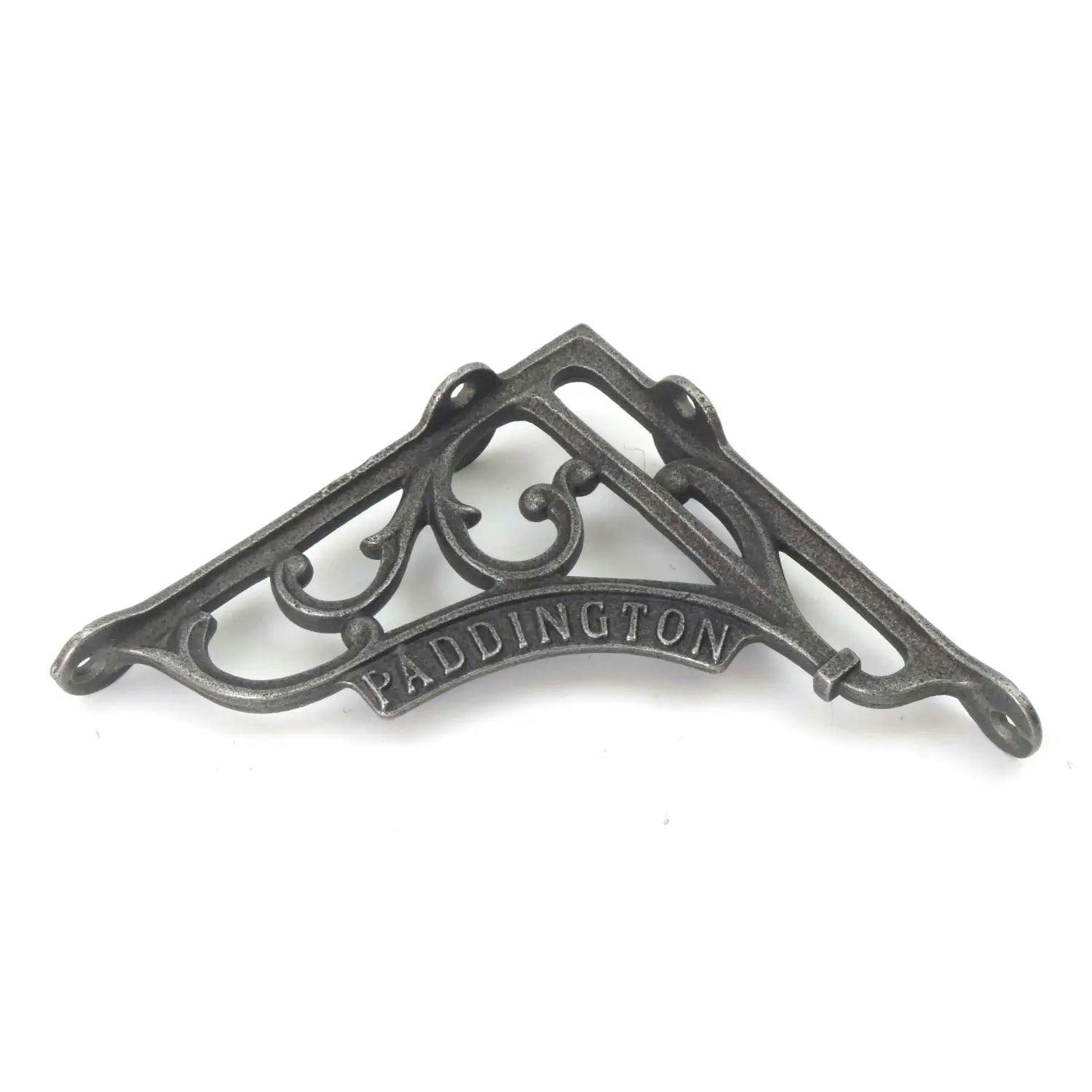 Rackhams Pair Of Antique Cast Iron London Paddington Shelf Brackets - 150Mm X 150Mm