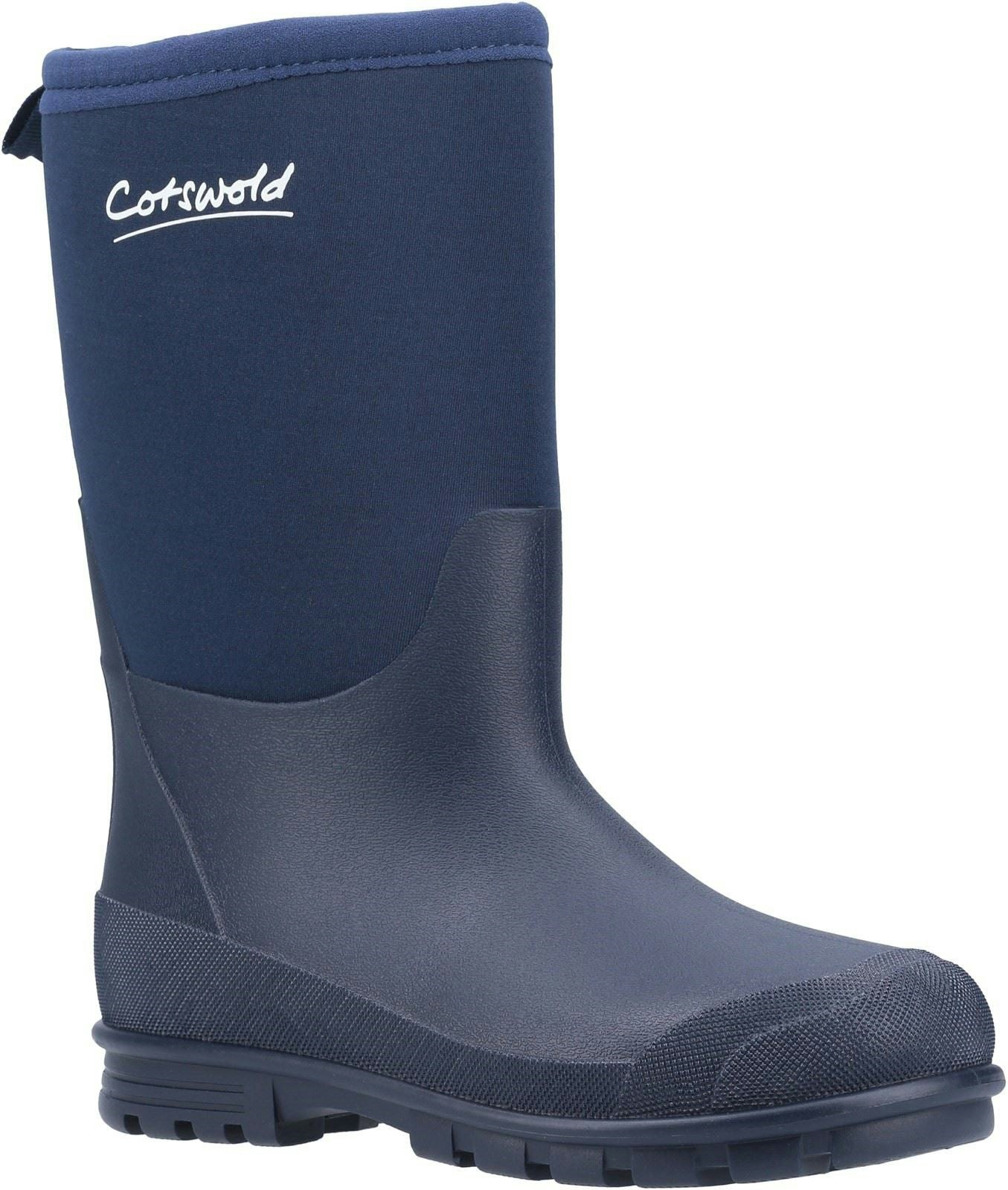 Cotswold Hilly Neoprene Childrens Wellington Boots - Navy - 12 Jr Uk
