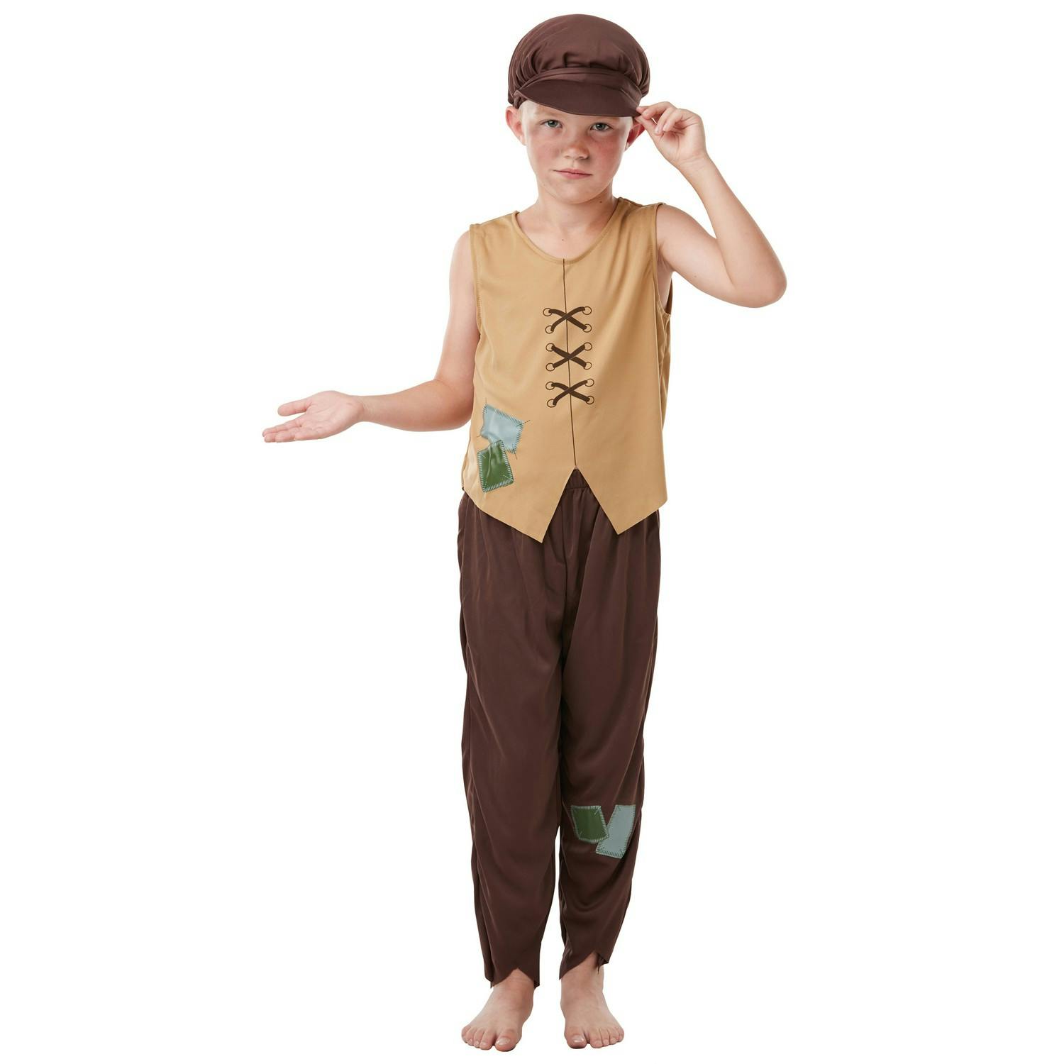 Bristol Novelty Brown/Green Kids Victorian Urchin Costume - 3-4 Years