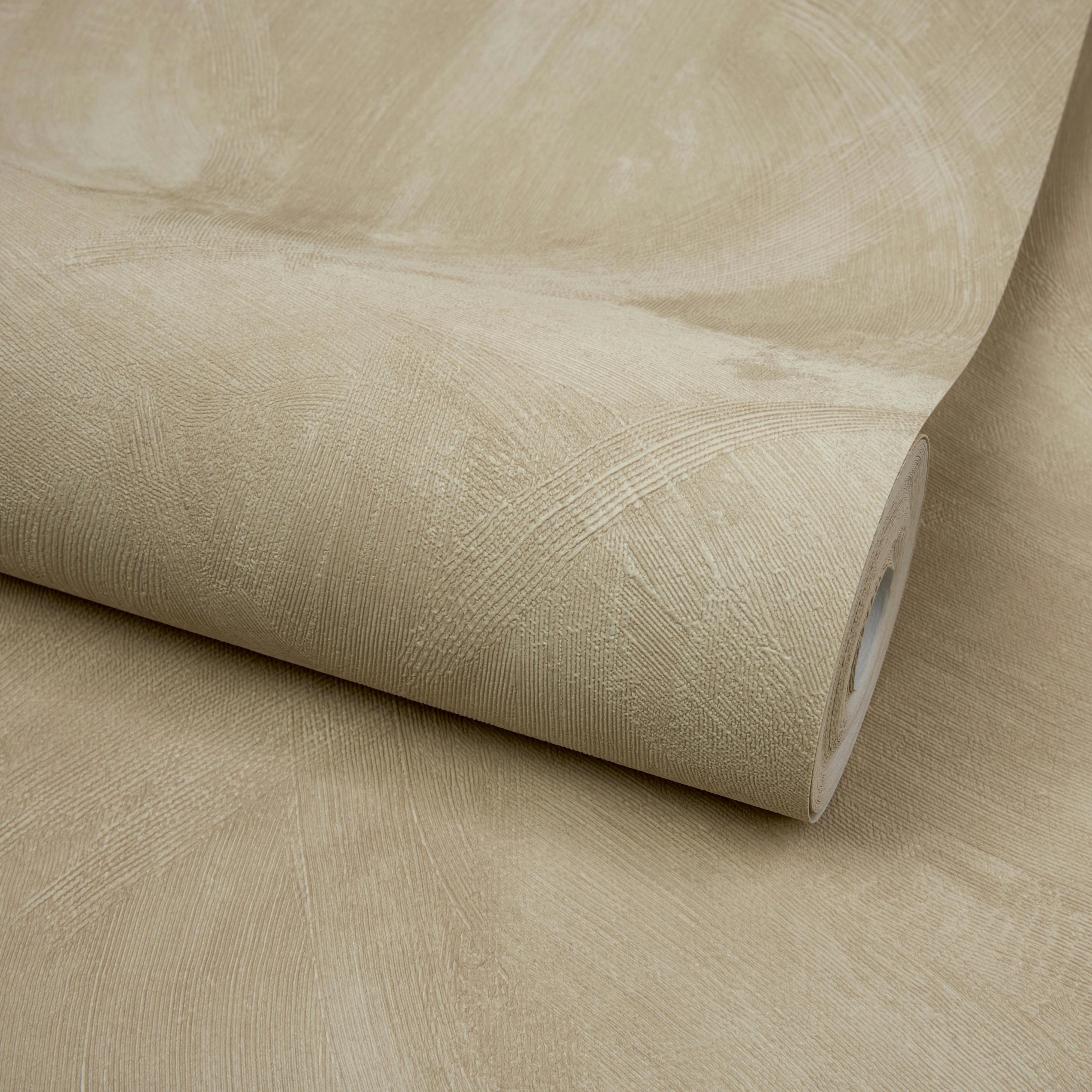 Grandeco Serra Rustic Limewash Chalk Paint Distressed Plaster Effect Textured Wallpaper, Warm Plaster