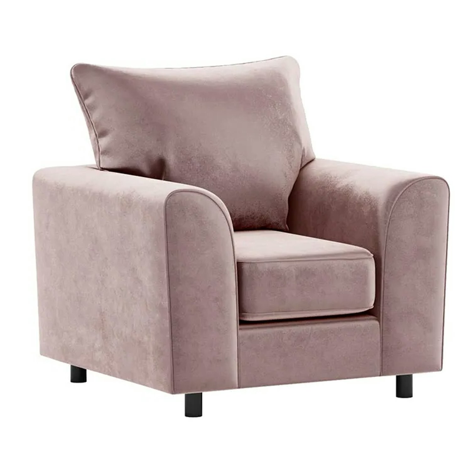 Furnishings For Less Pink Brooklyn Full Foam Plush Velvet Armchair