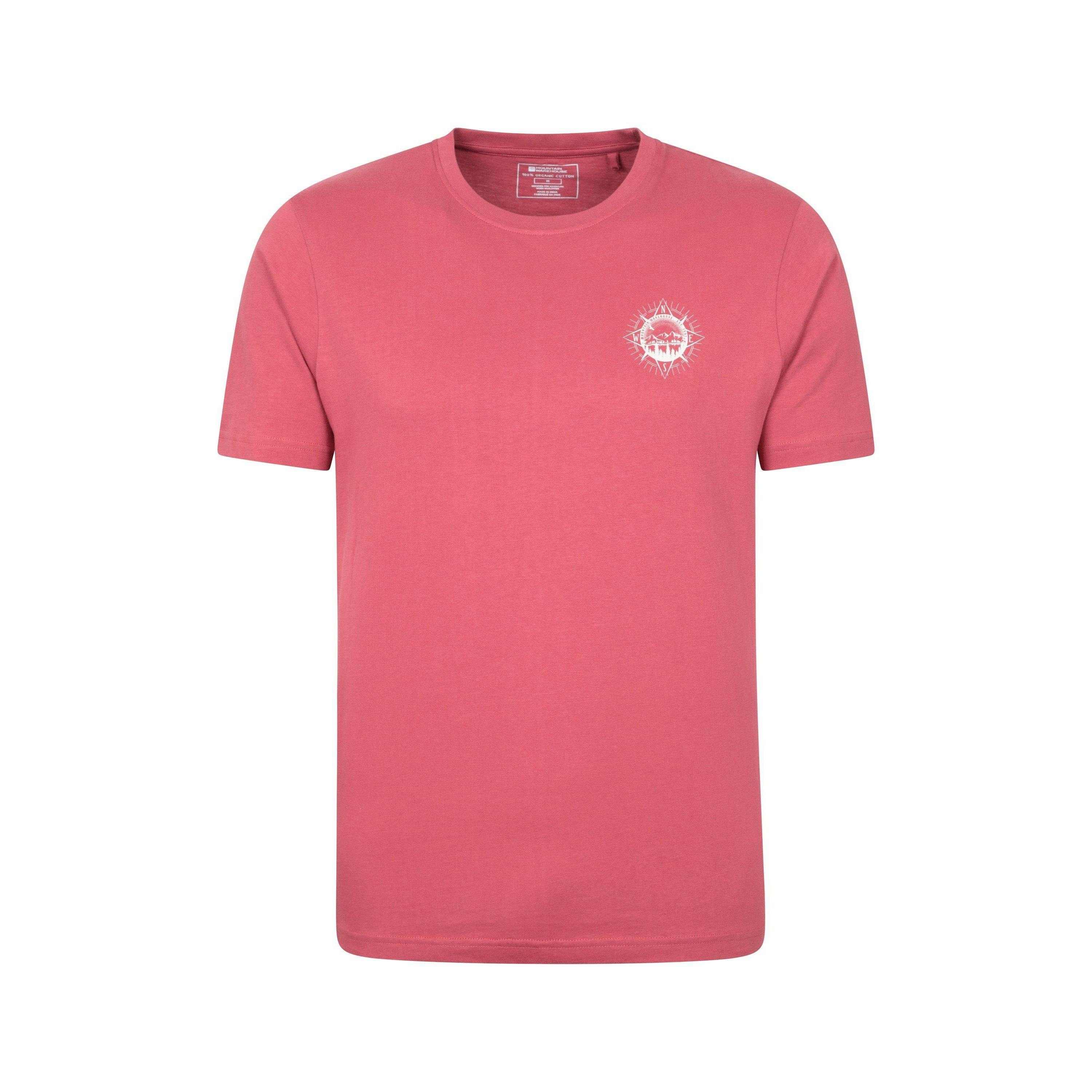 Mountain Warehouse Men's Red Compass Organic T-Shirt - 4XL - 100% Organic Cotton