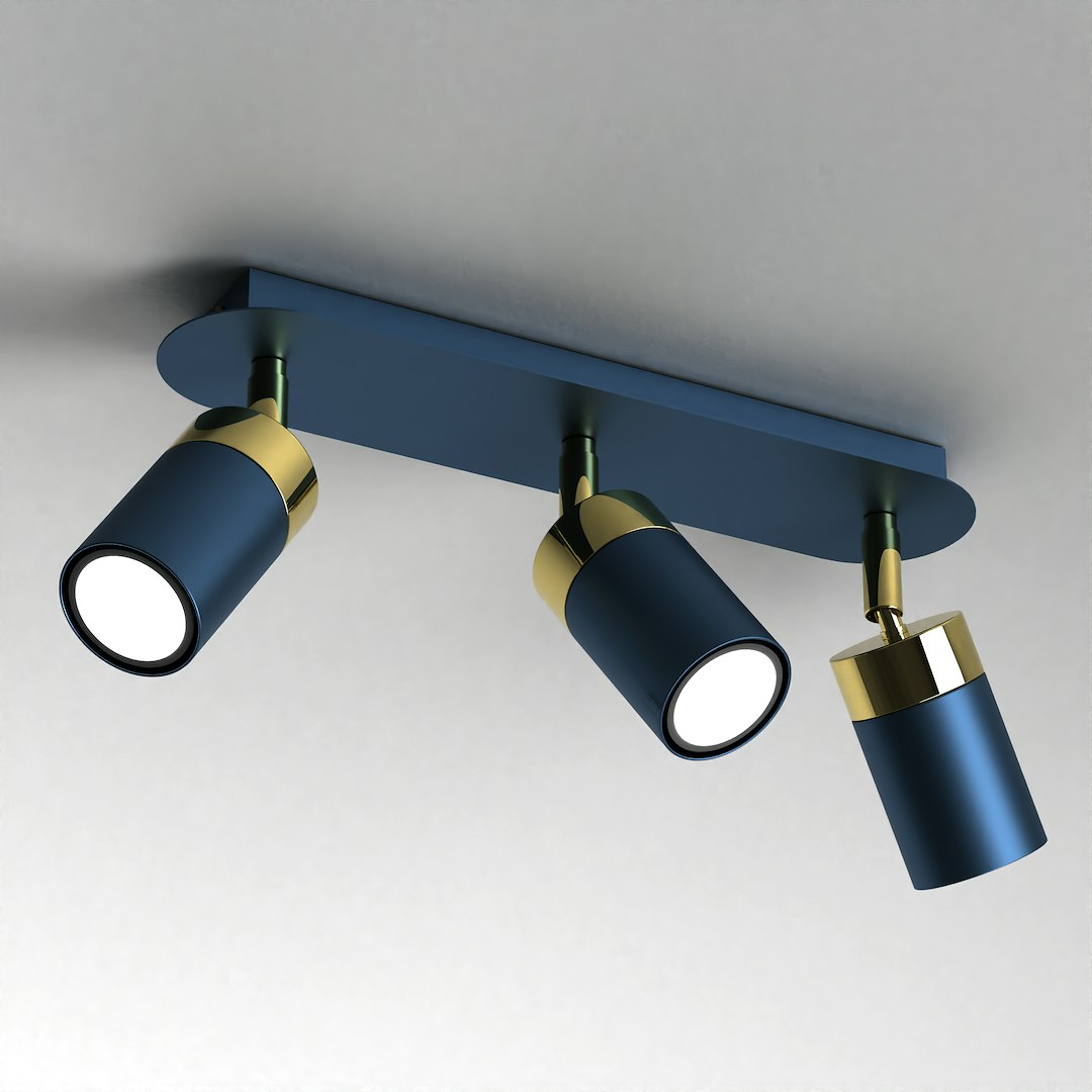 Milagro Blue/Gold Ceiling Lamp Joker Navy 3Xgu10
