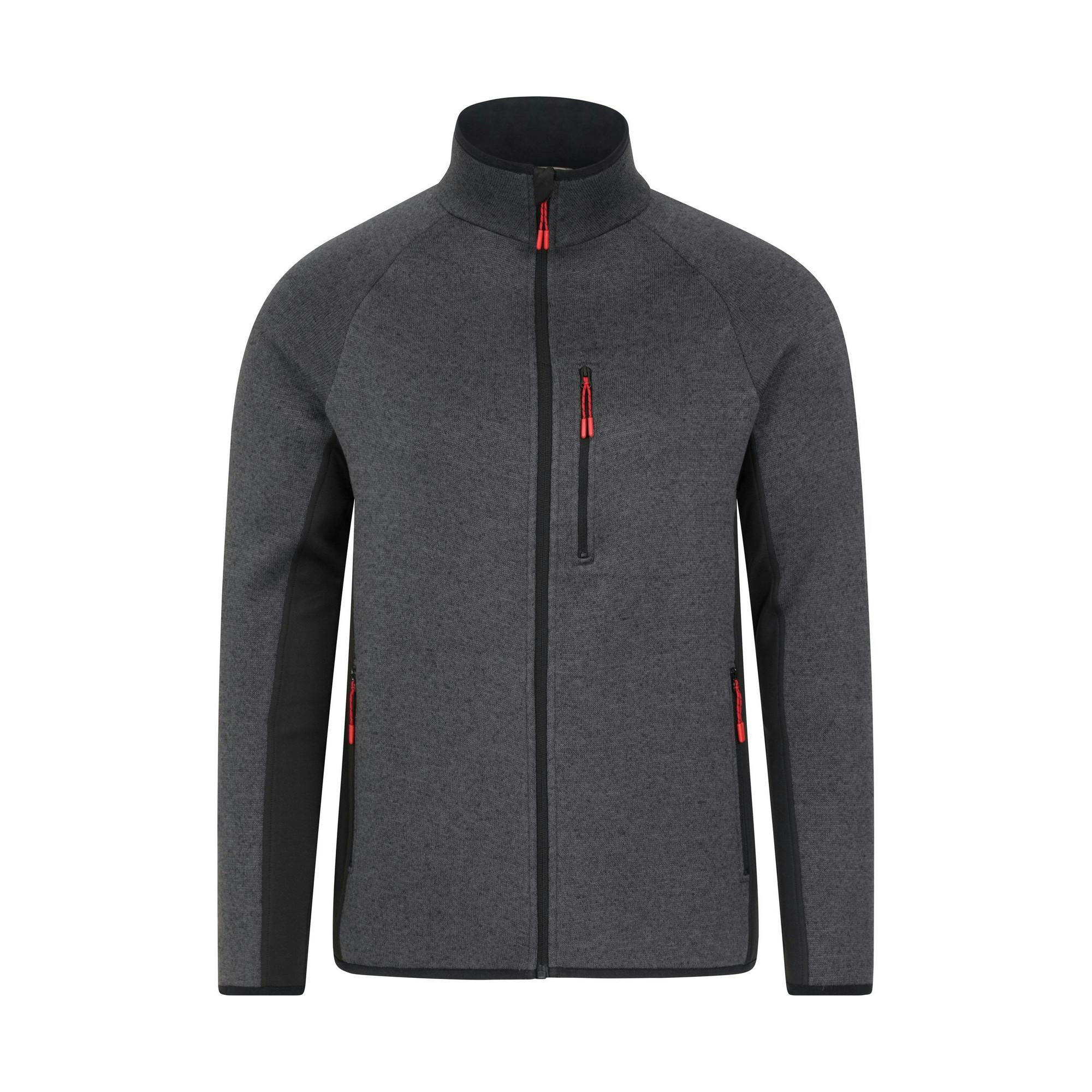 Mountain Warehouse Men's Black Treston Full Zip Fleece Jacket - Xl - 100% Polyester