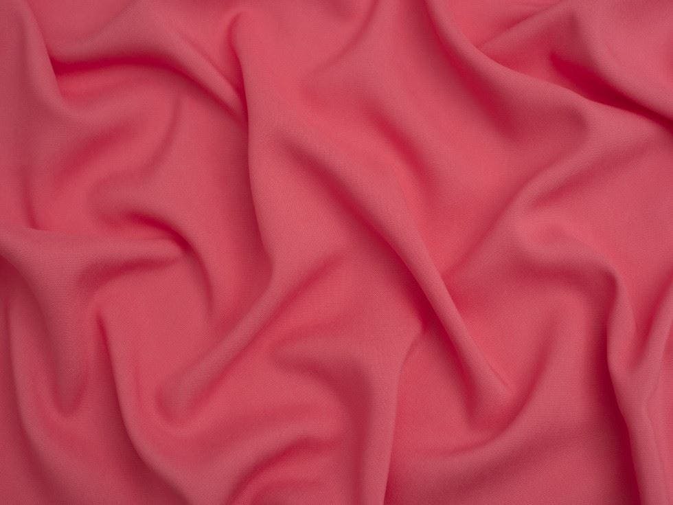 Minerva Core Range Coral Minerva Viscose Challis Fabric - Plain Design Dressmaking Fabric, 140 Cm / 56" Wide - Per Metre