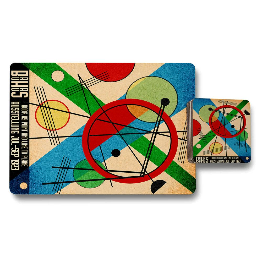 Rackhams Set Of 12 Placemats And Coasters With Abstract Geometric Artwork