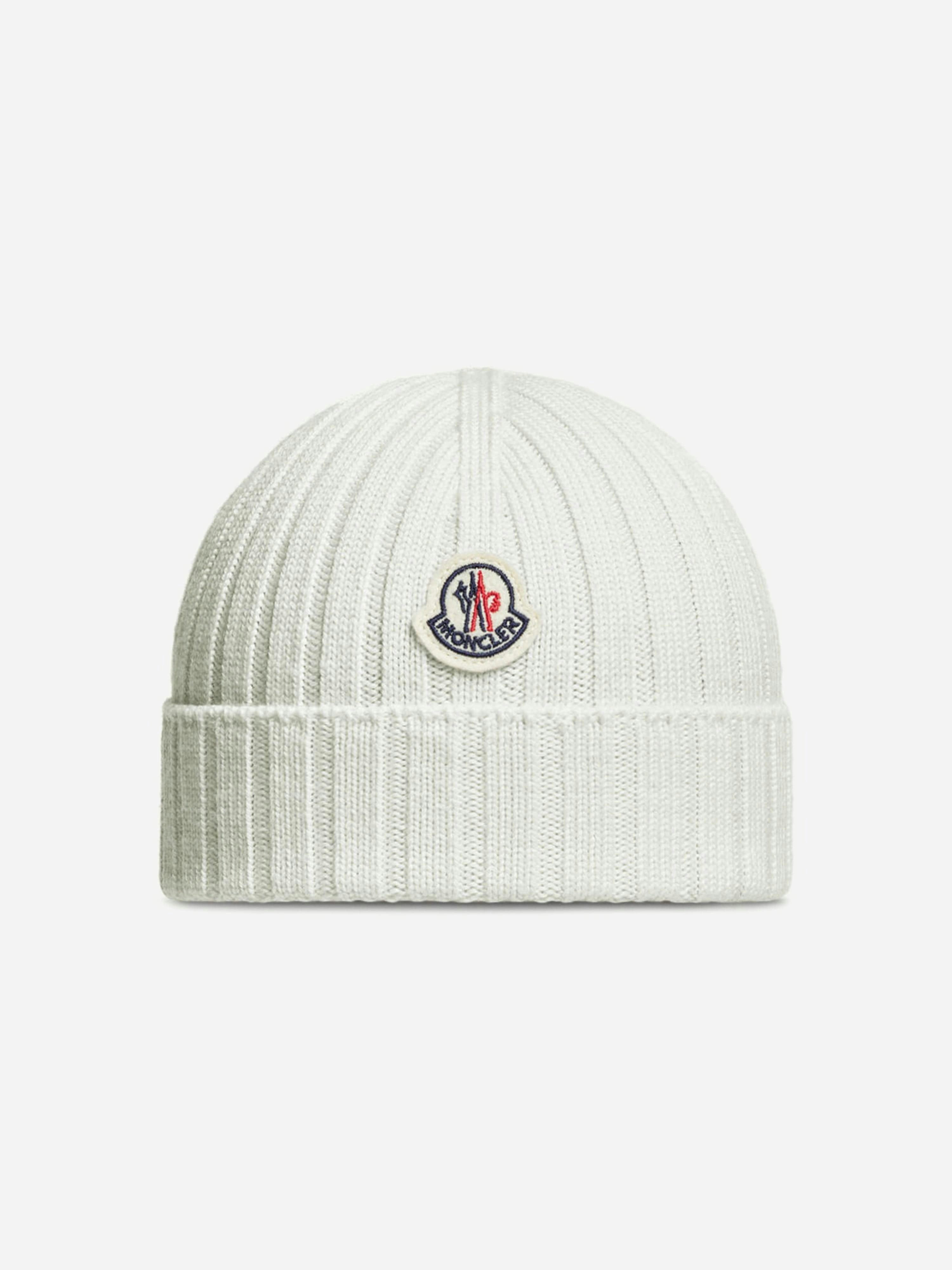 Moncler Enfant Ivory Baby Wool Beanie Hat In - 3XS (3-6 Mths)
