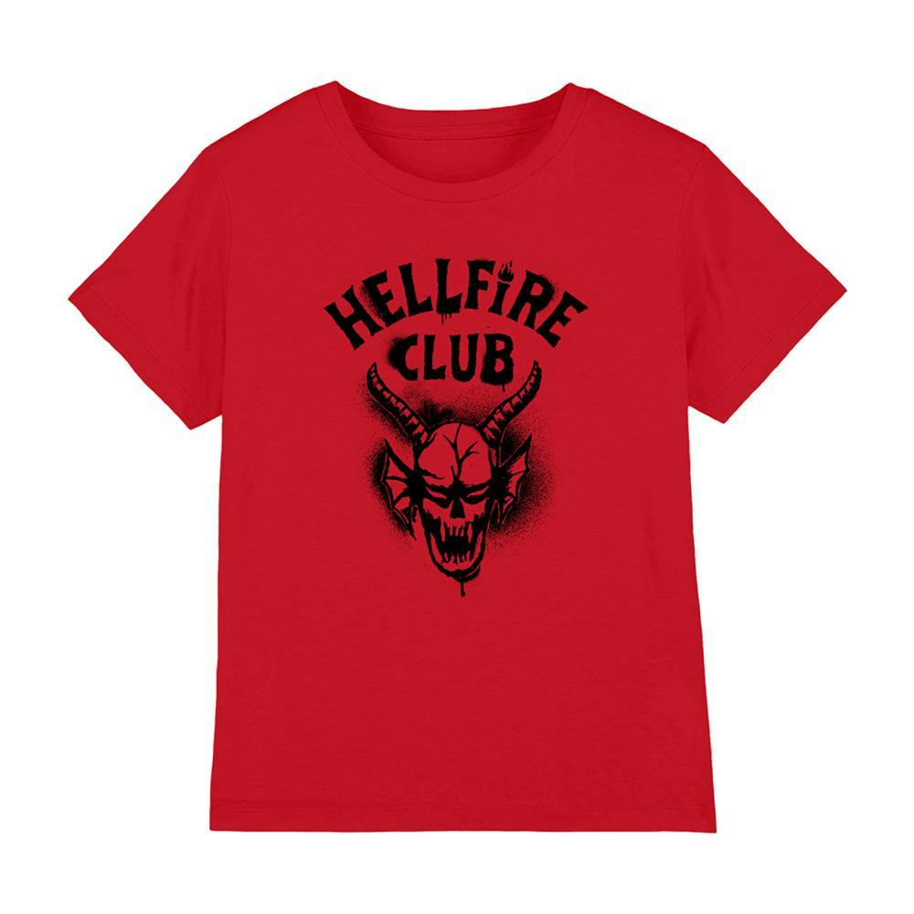 Stranger Things Red Kids Hellfire Spray Logo T-Shirt - 12-13 Years