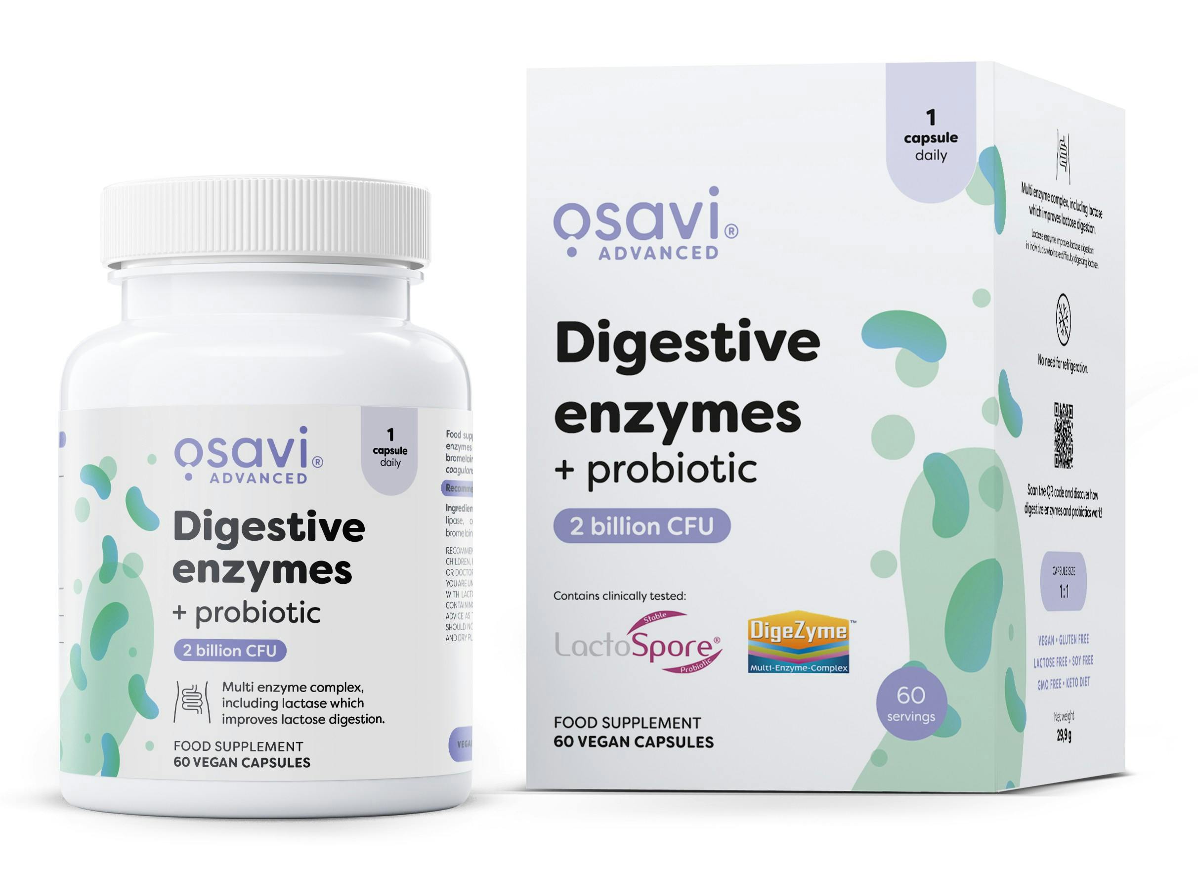 Osavi Digestive enzymes + probiotic - 60 vegan caps - Image 4