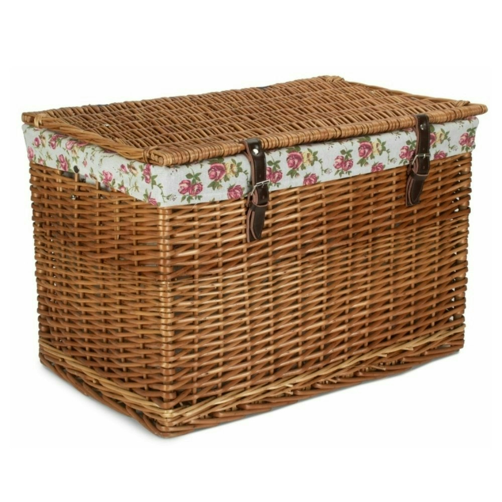 Red Hamper 60Cm Double Steamed Wicker Storage Basket - Floral