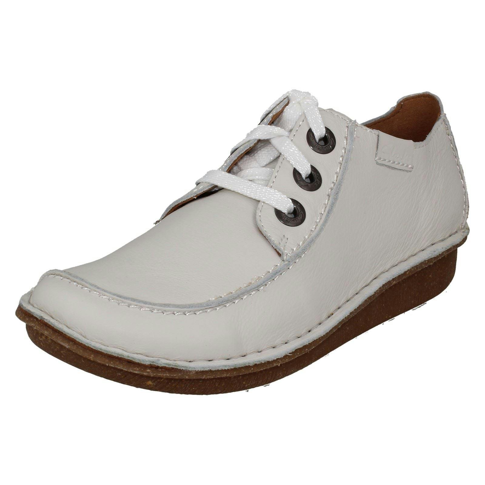 Clarks Women's White Comfortable Lace Up Shoes Funny Dream - Uk 6.5