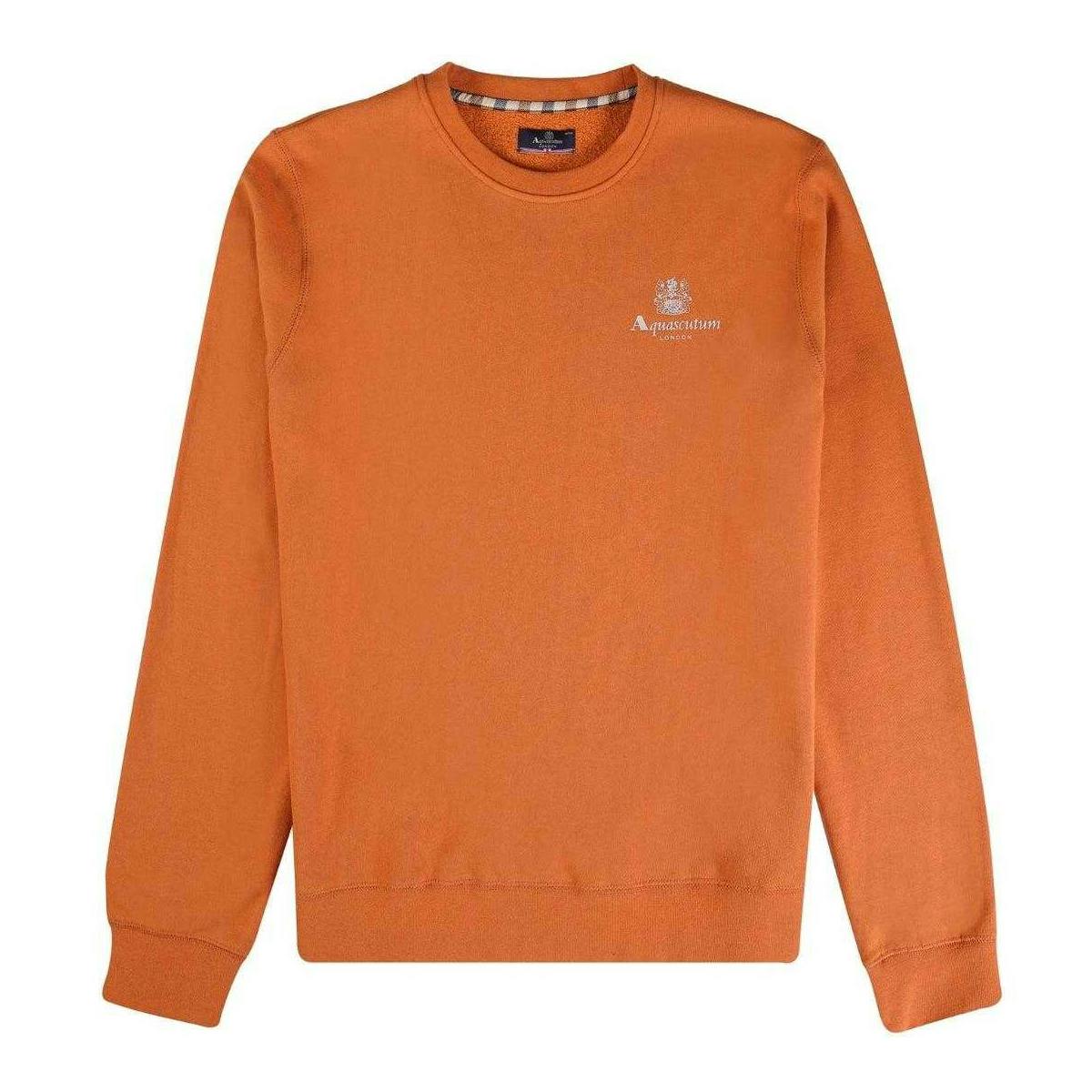 Aquascutum Men's Orange Small Logo Active Sweatshirt - S - 100% Cotton