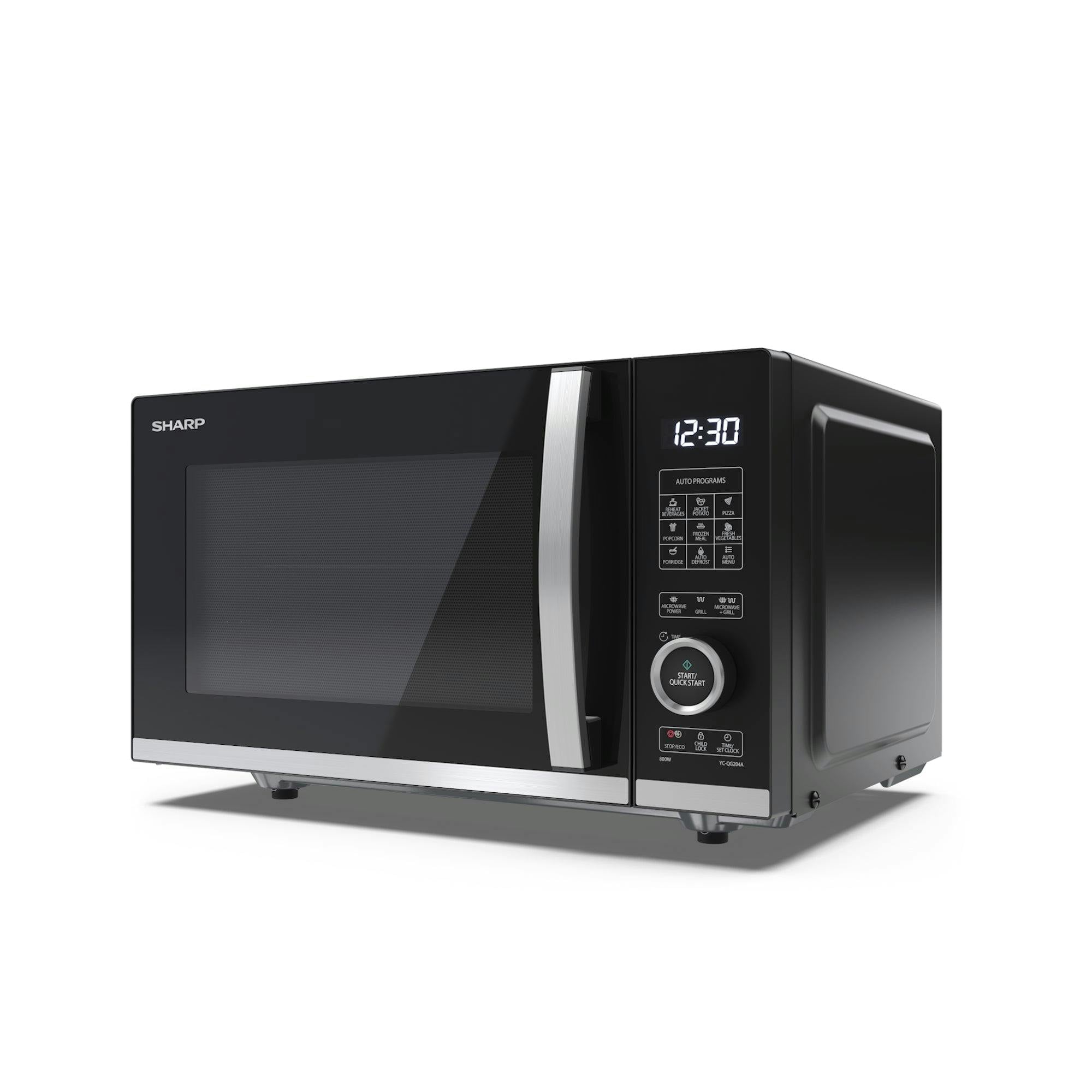 Sharp Black Yc-Qg204au-B 20L 800W Microwave Oven With 1000W Grill Function