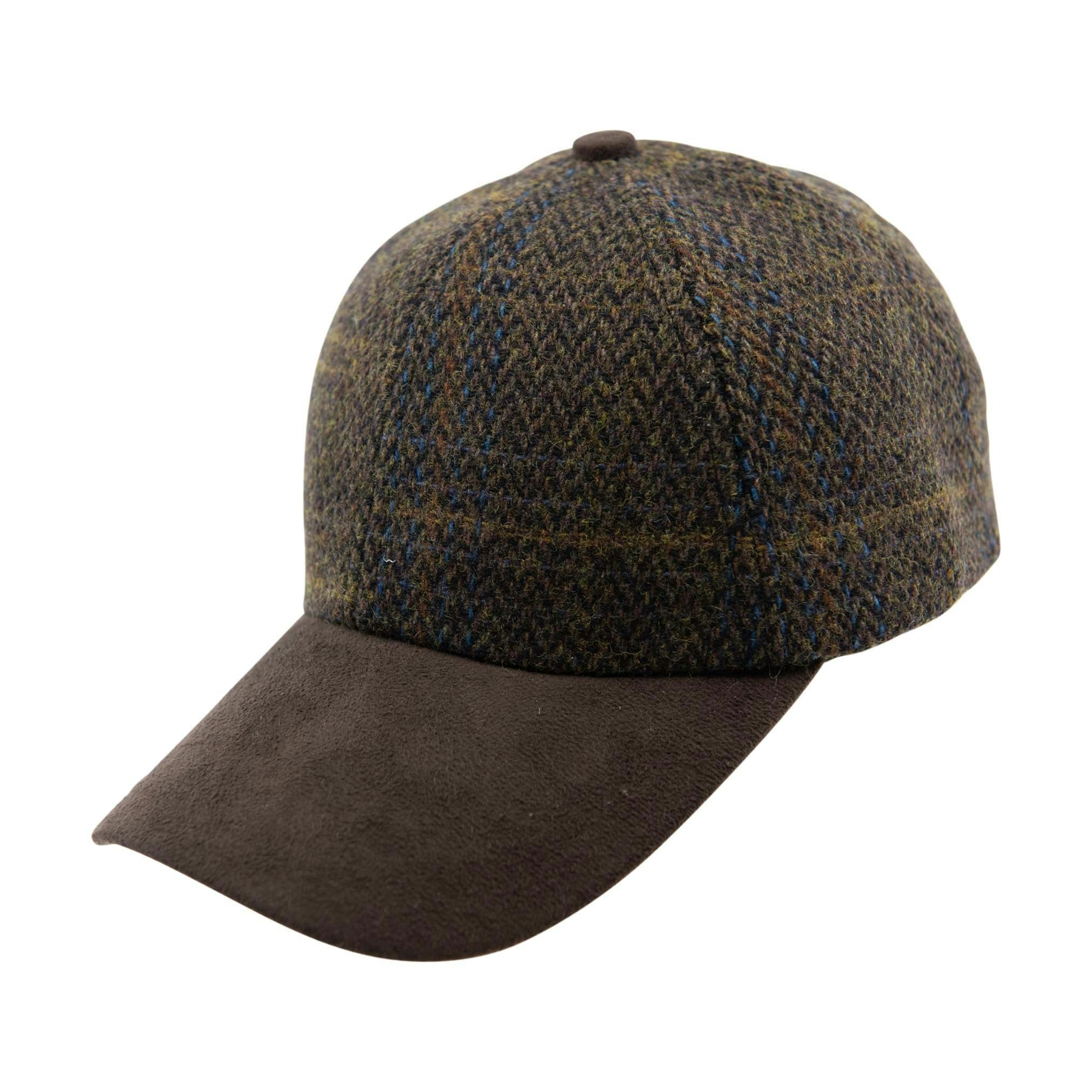 Heritage Traditions Dark/Brown Tweed Suede Baseball Cap - Jumbo Herringbone