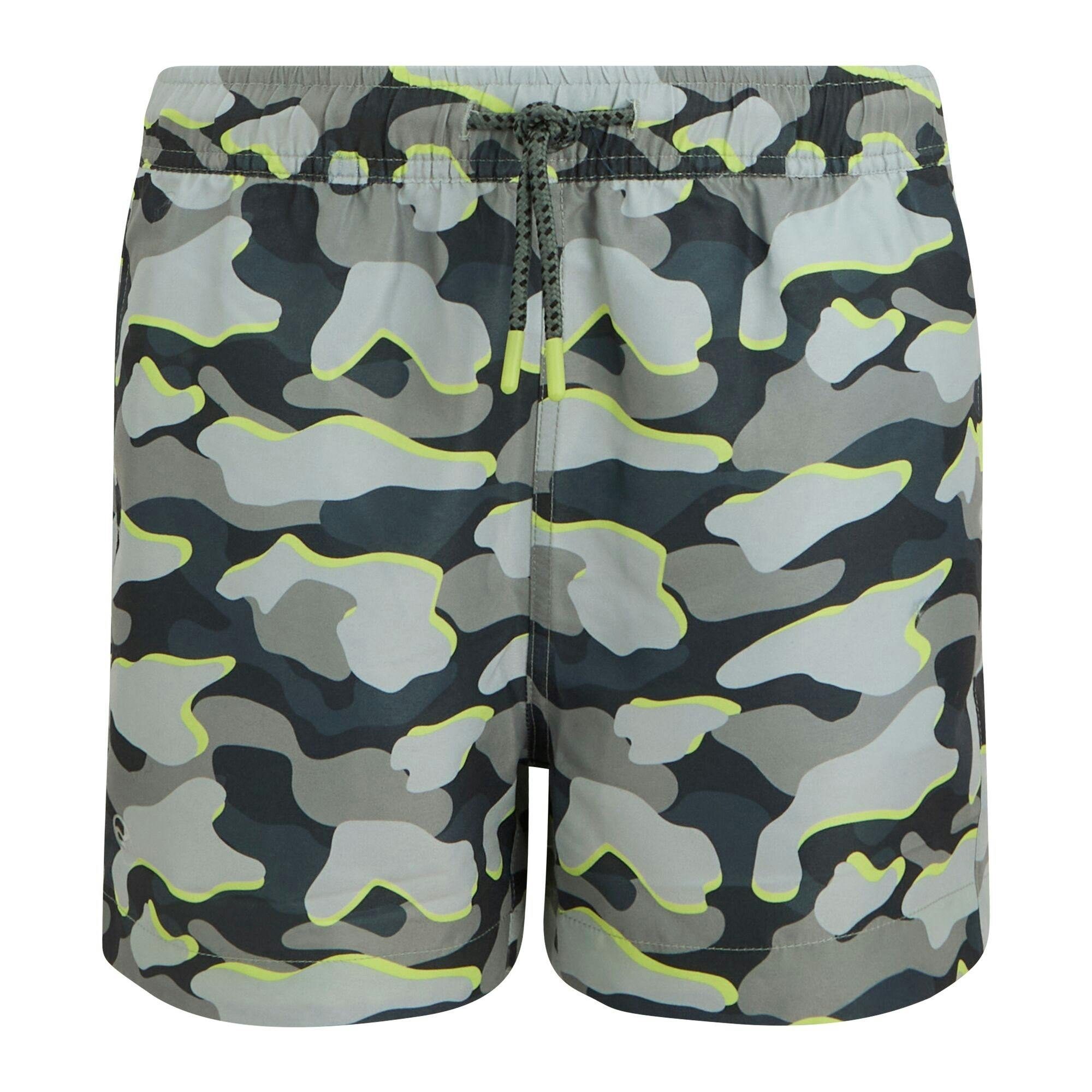 Regatta Dark Kids Skander Camo Swim Shorts - Storm - 14 Years - Storm - 100% Recycled Polyester