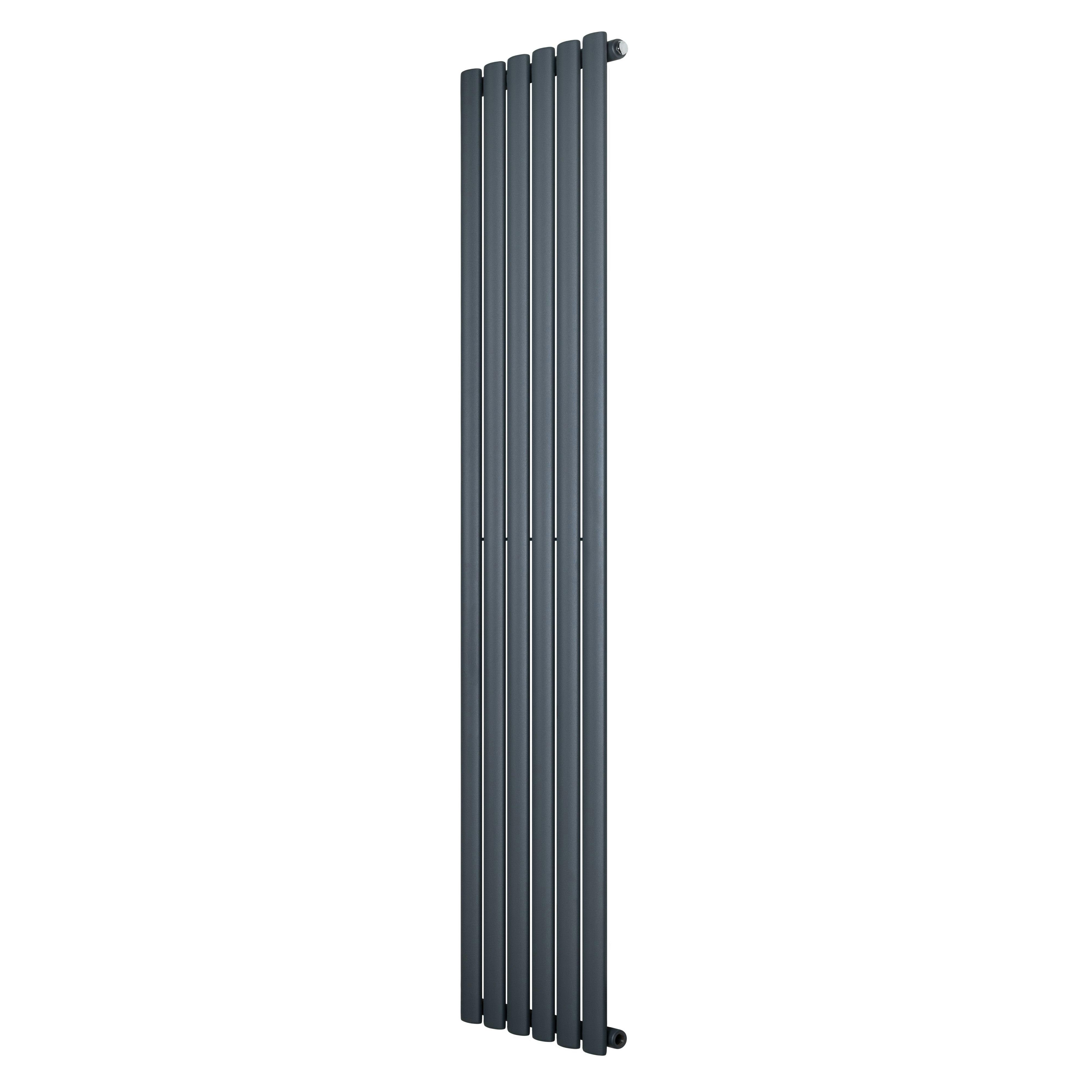 Monstershop Anthracite/Grey Oval Single Column Radiator - 1800 X 360Mm