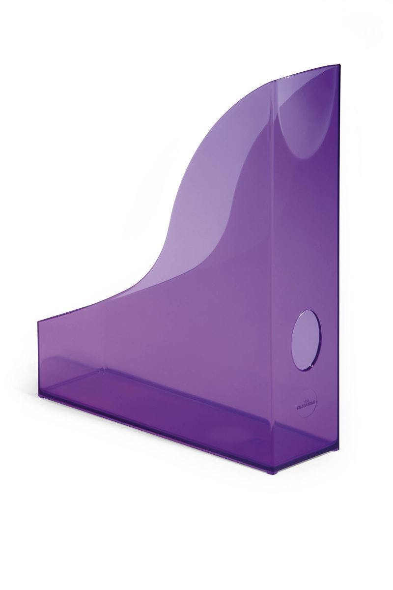Rackhams Purple Magazine Rack Document Desk File Organiser | 6 Pack | A4 Clear