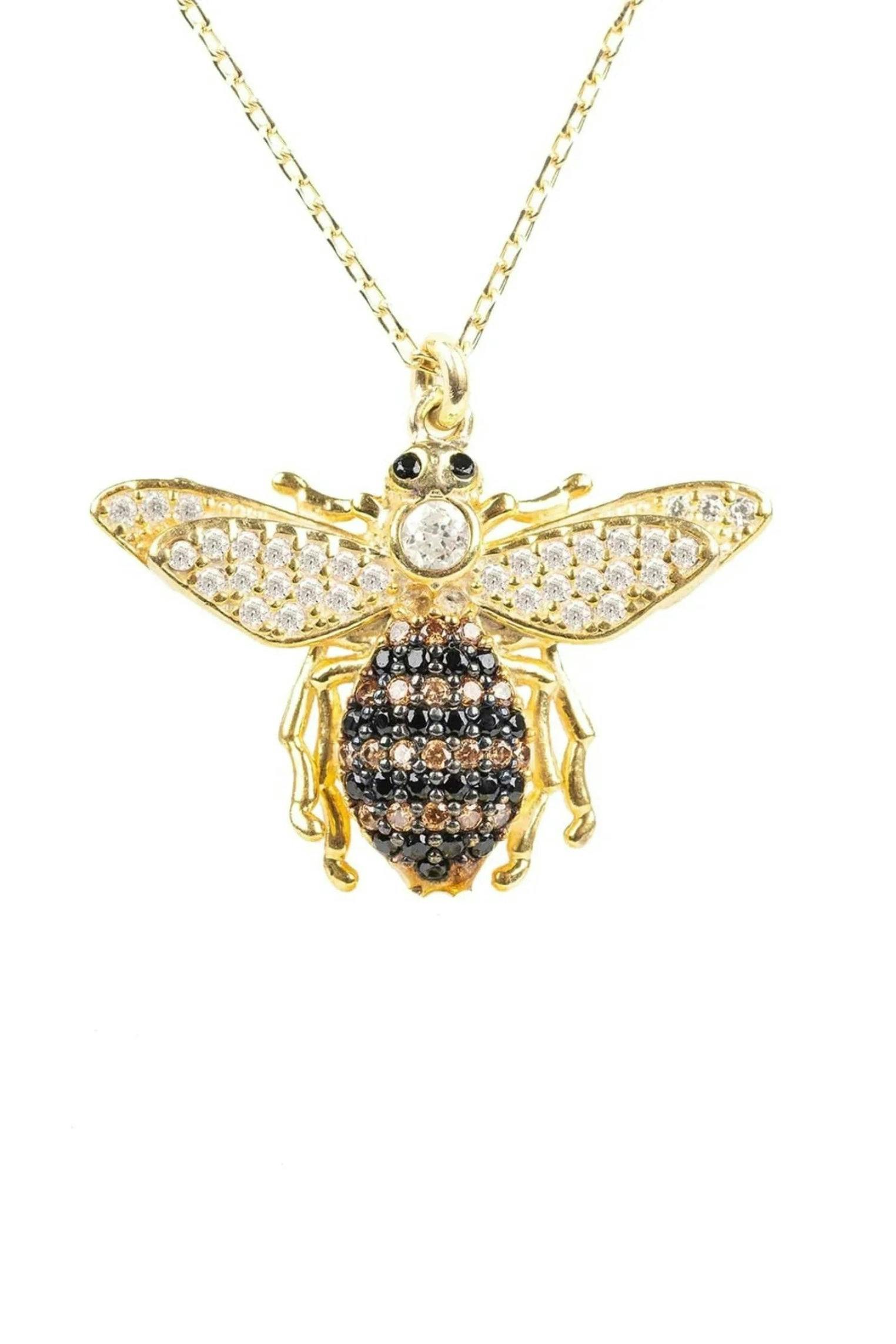 Latelita Gold Honey Bee Pendant Necklace