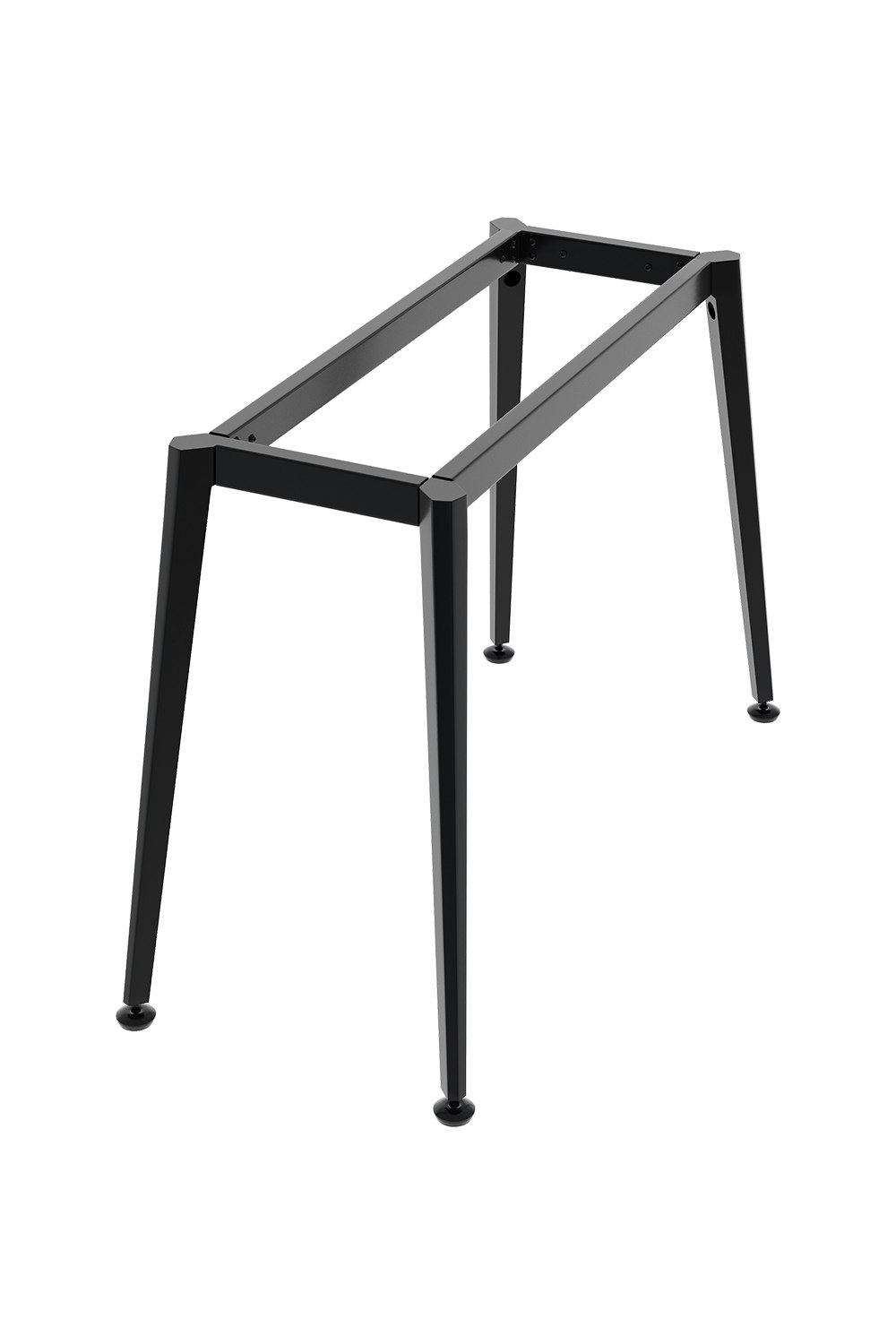 Rackhams Black Metal Desk Frame Desk Base With Adjustable Plastic Table Foot Protectors For Dining Table, 110Cm W X 50Cm D X 71Cm H