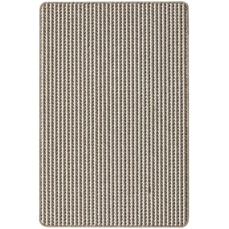 Rackhams Beige Twist Stripe Washable Mat And Runner - 67X100 Cm