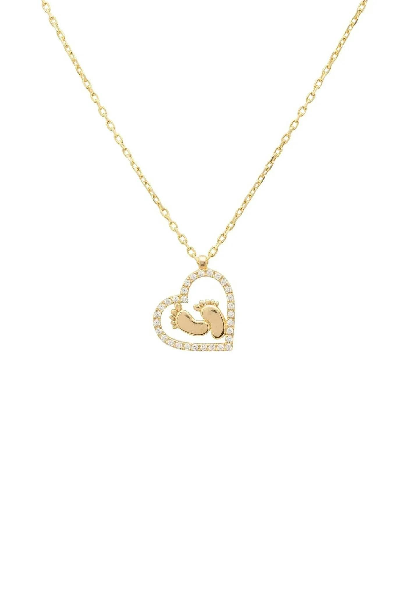 Latelita Gold Heart Mum Pendant Necklace
