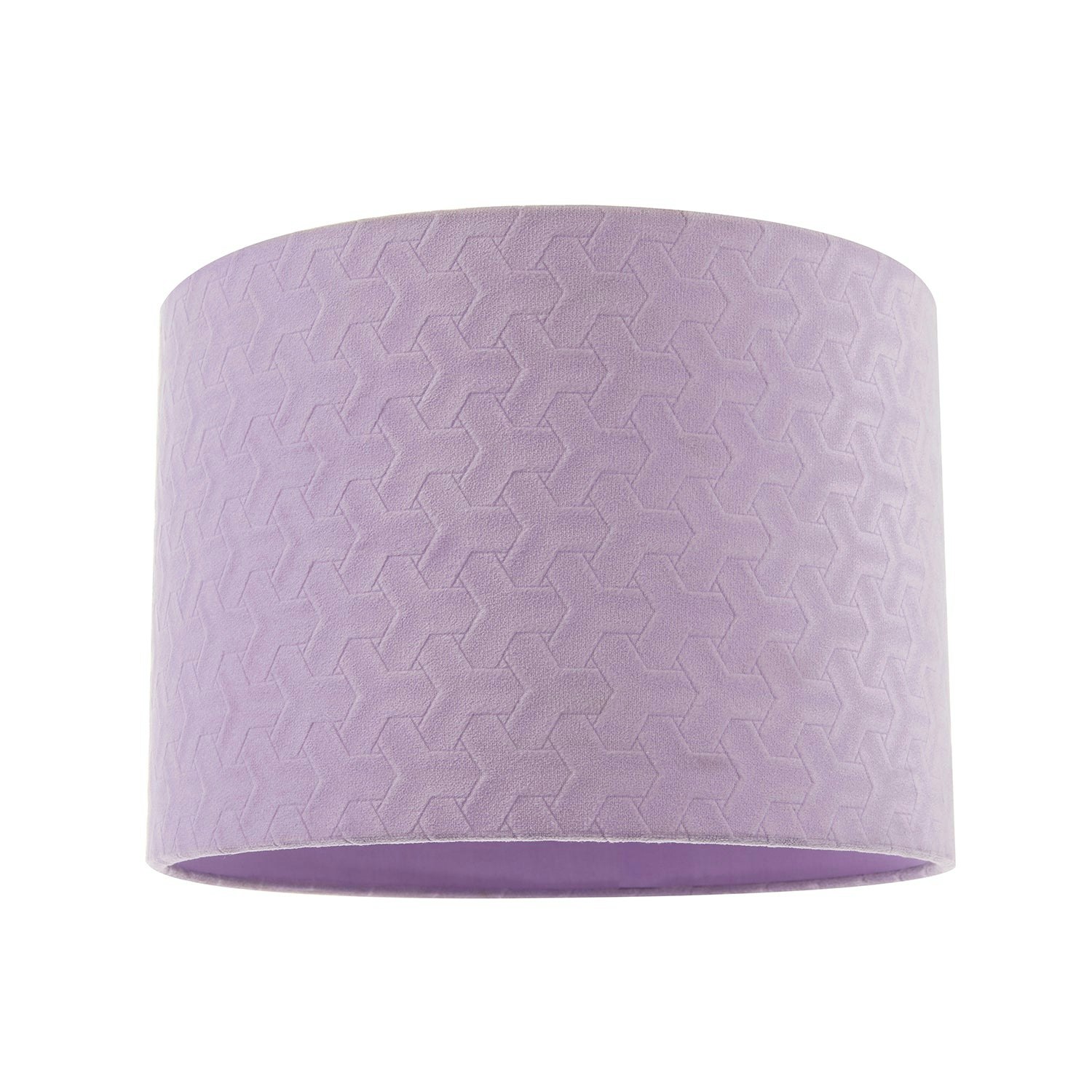 Rackhams Lilac Modern Velvet Fabric Drum Lampshade With Inner Cotton Lining