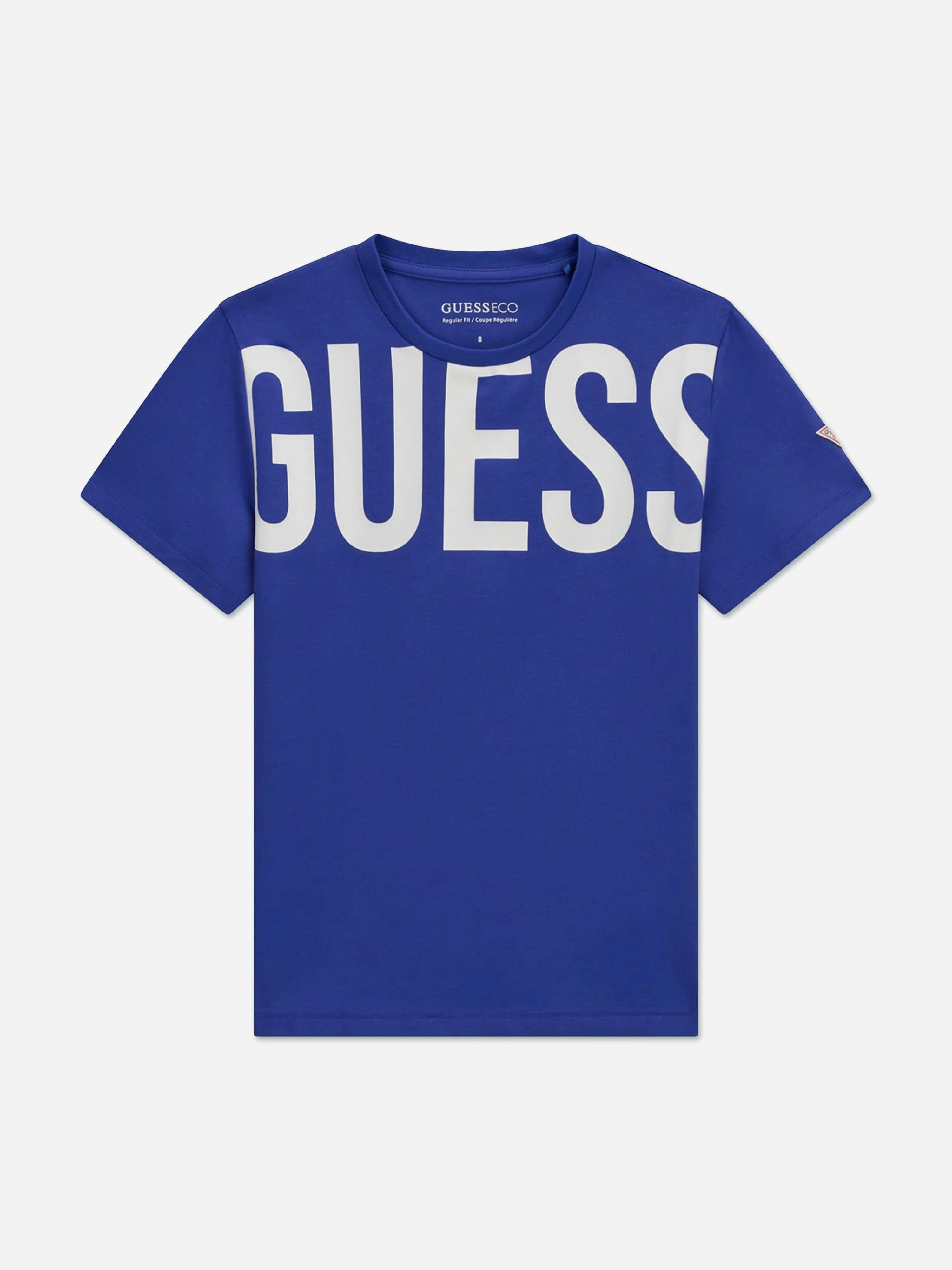 Guess Boys Blue Logo T-Shirt In - 8 Yrs