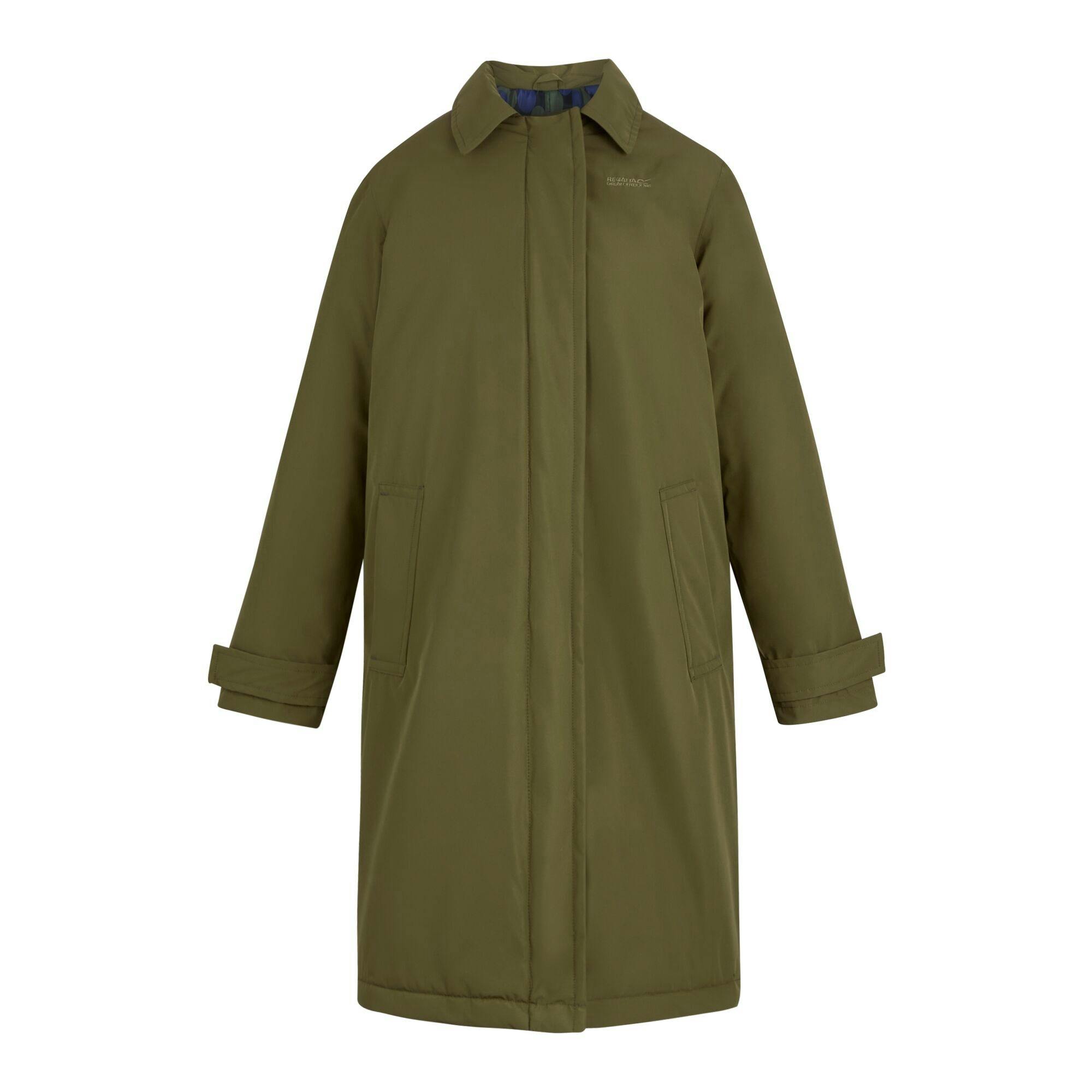 Regatta Women's Green/Blue Orla Kiely Mac Waterproof Jacket - Military - Military - 16 Uk - 100% Polyester