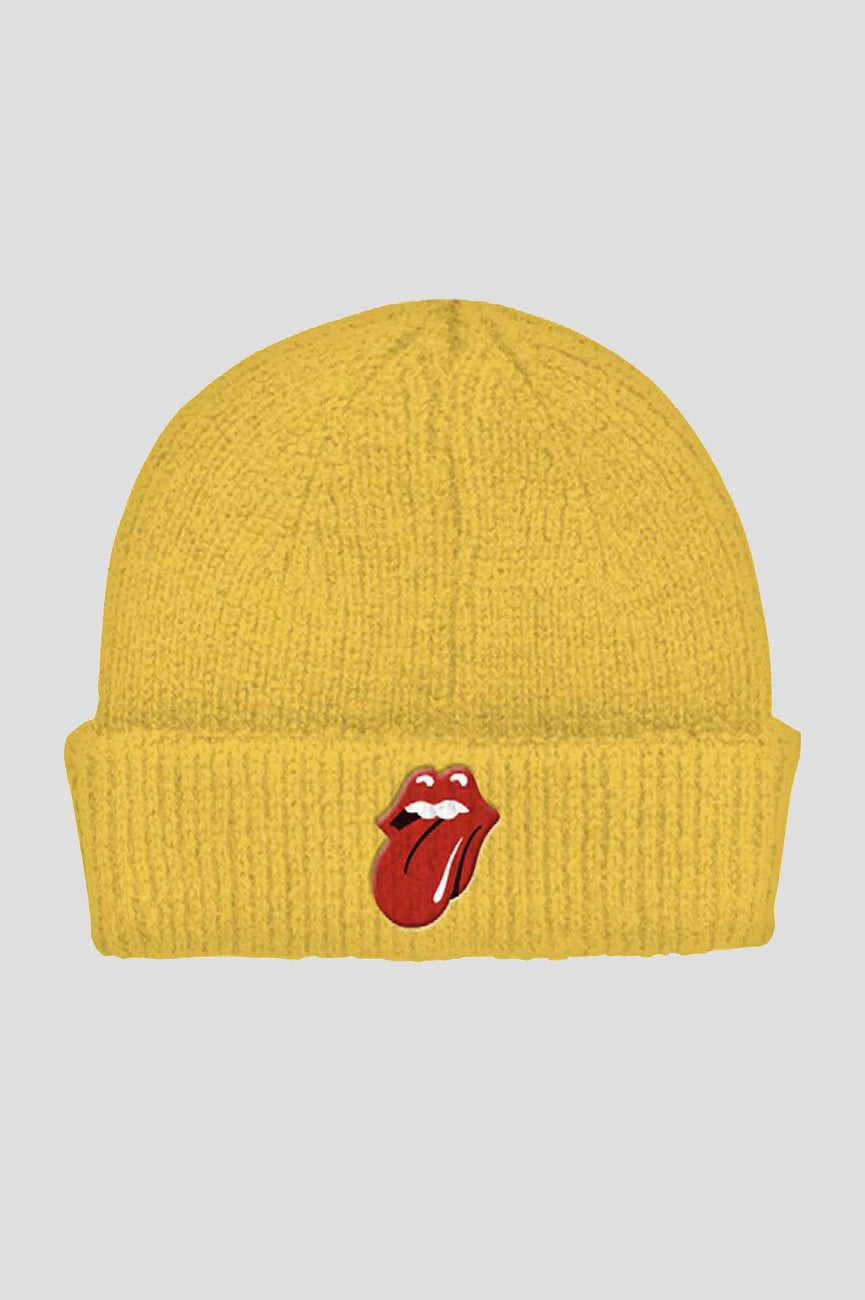 Paradiso Clothing Unisex Yellow The Rolling Stones 72 Tongue Beanie Hat - One Size