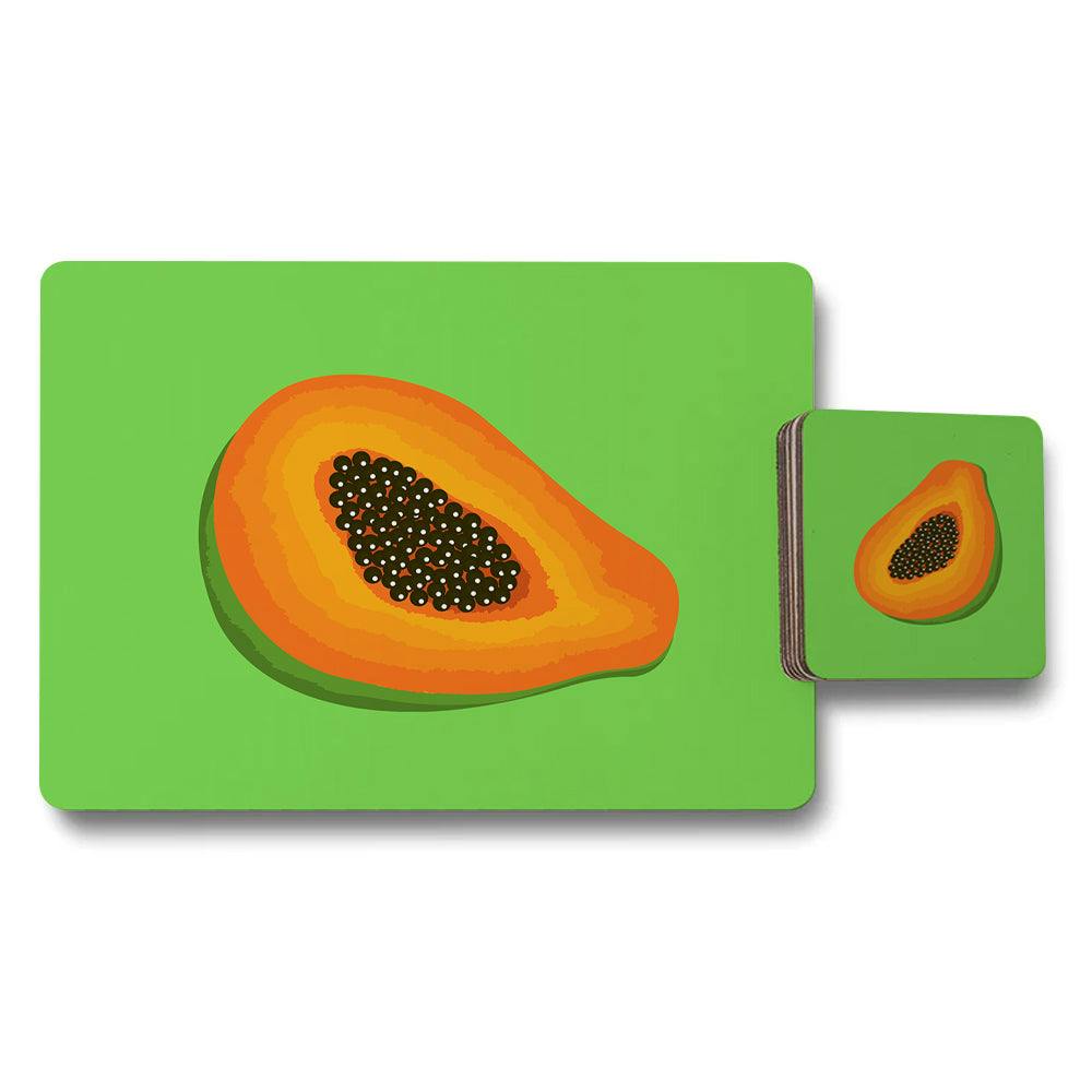 Benjamin Tate Design Green Set Of 12 Placemats And Coasters With Wood Bottom And Designer Artwork High End Print Limited Edition