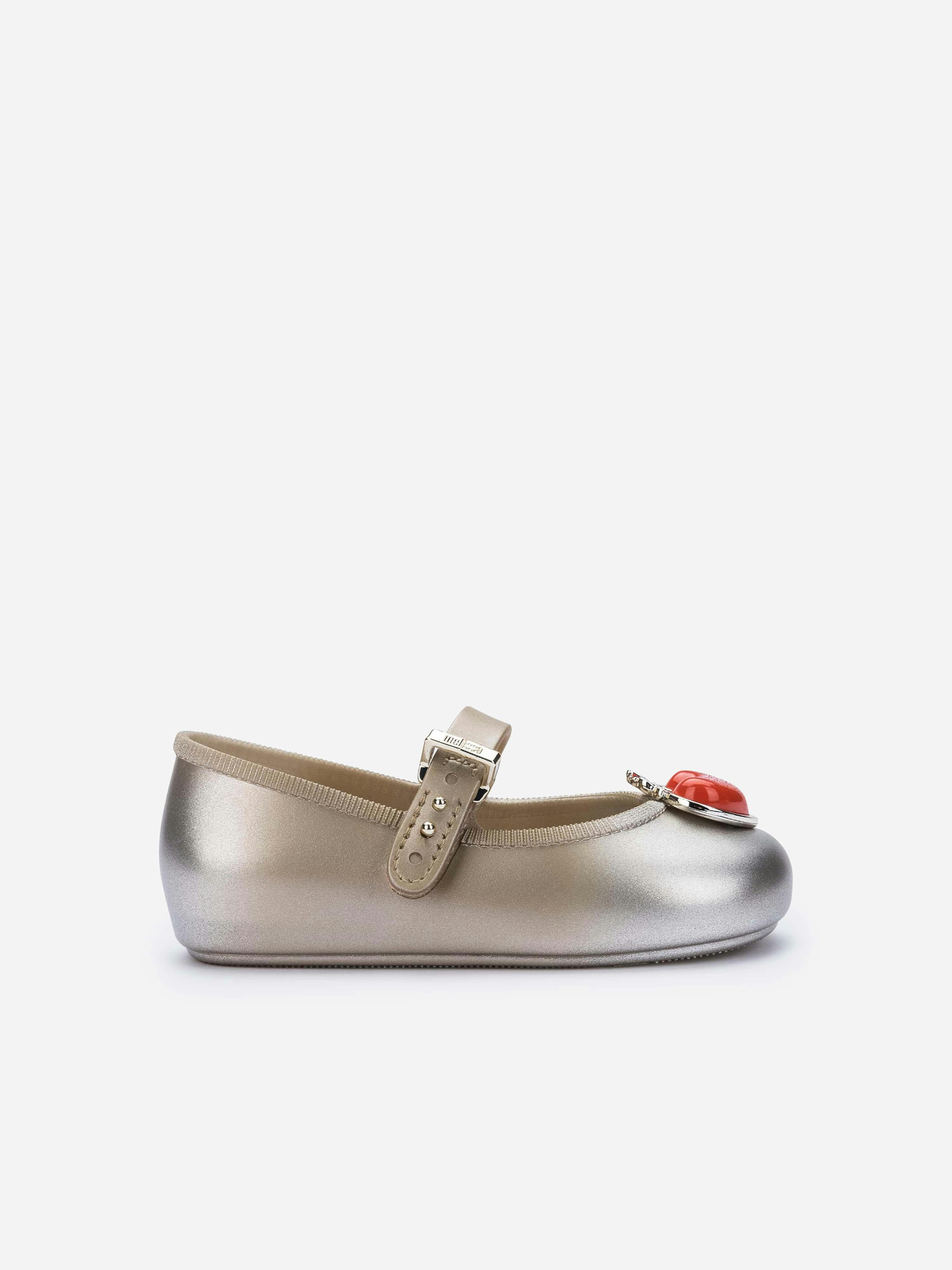 Mini Melissa Girls Gold Soft Ballerina Princess Shoes In - Multicoloured - Eu 30 Uk 11