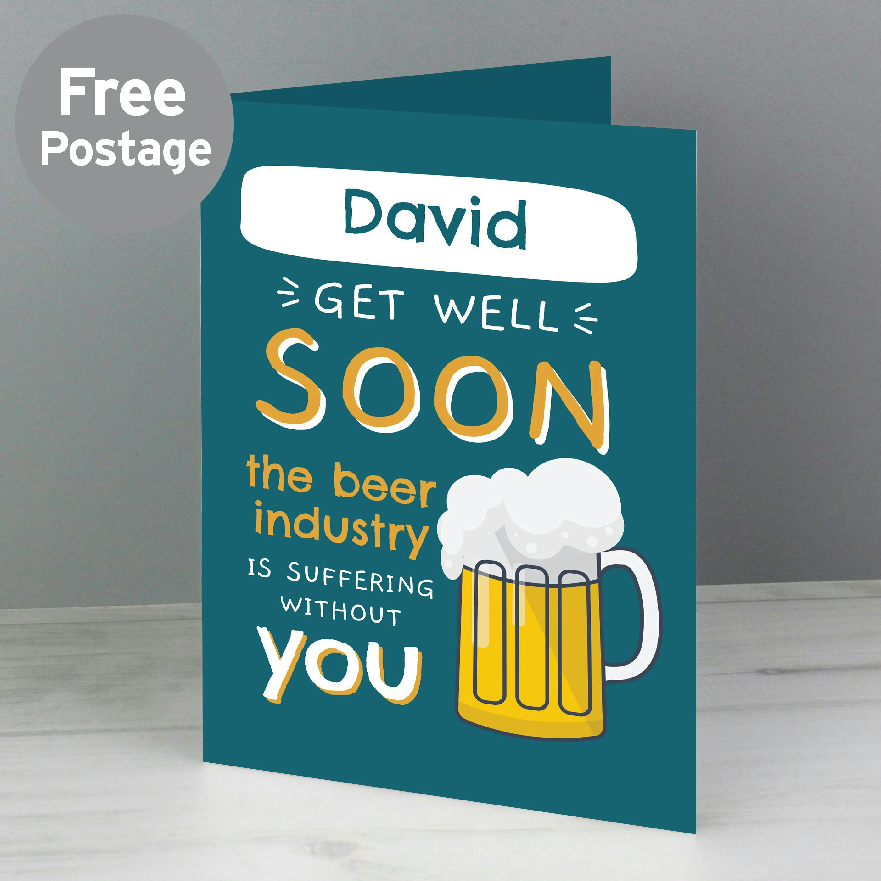 Personalised Memento Company Light Personalised Get Well Soon Card