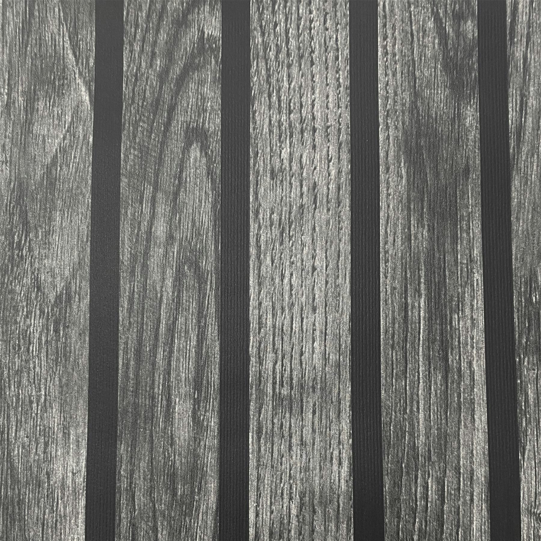 Rackhams Black Wooded Slats Wallpaper
