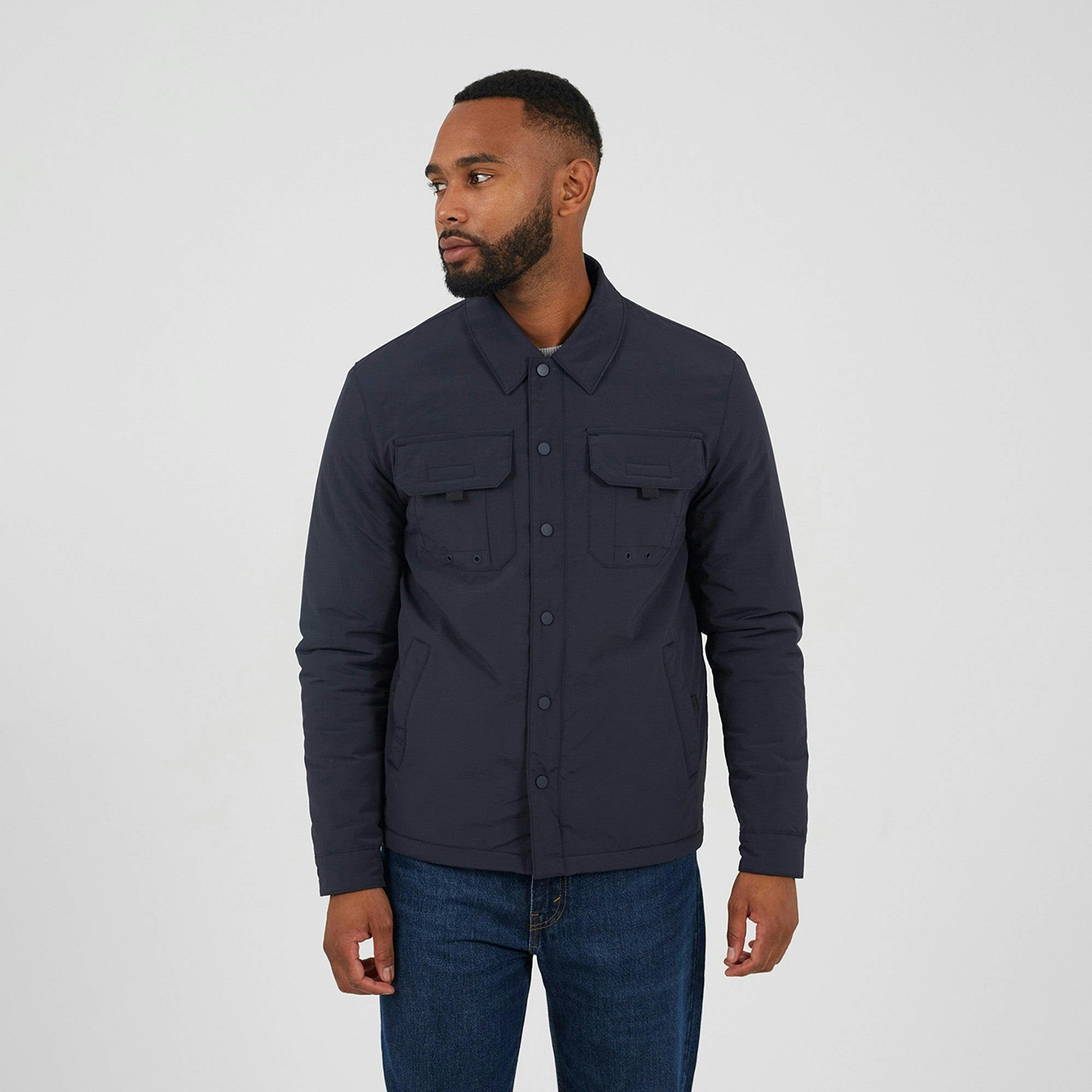 Borg Lined Mens Zip-Up Shacket - - Image 3