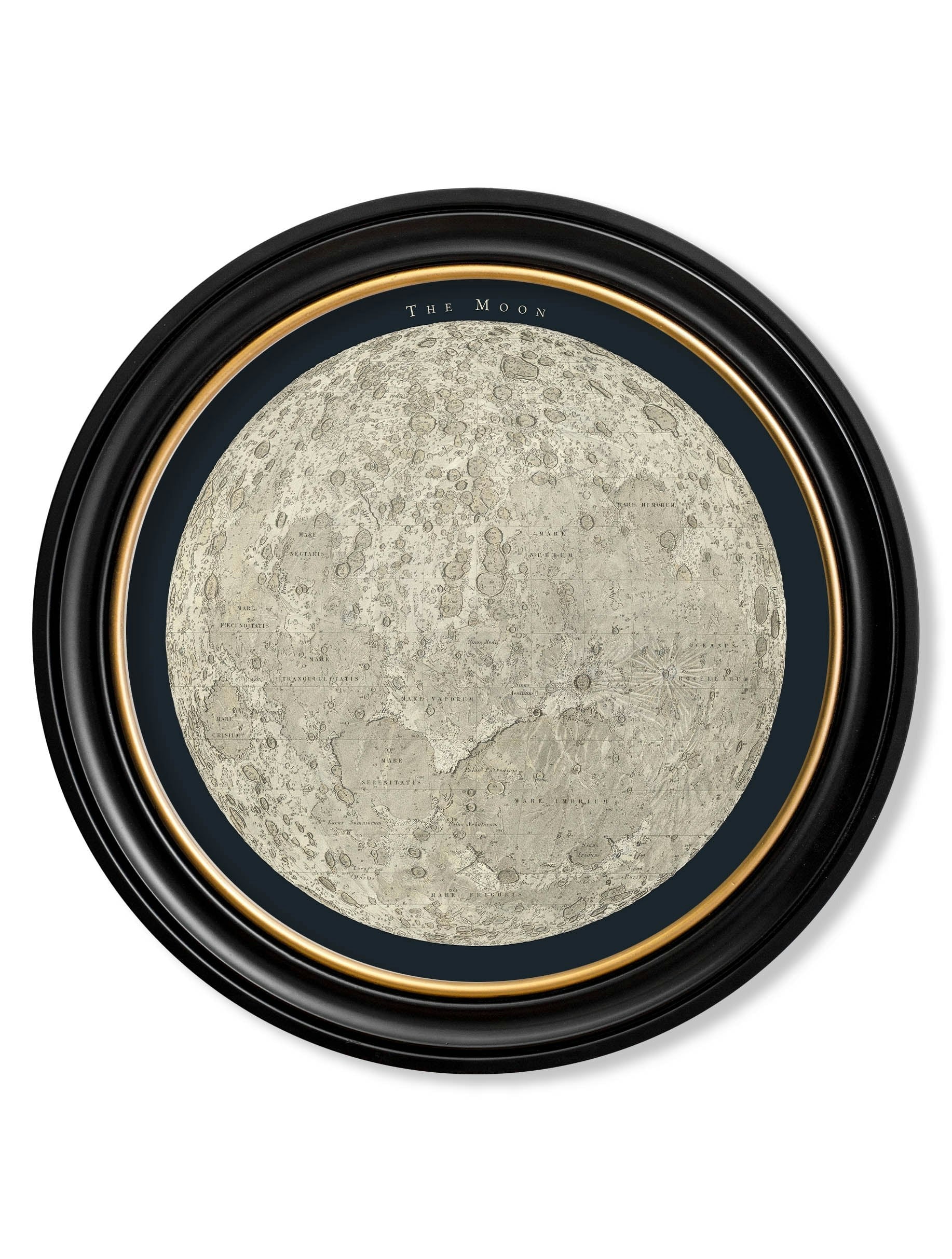 Exceptional Art C.1800's Map Of The Moon - Round - 70 X 70Cm - Oxford Round