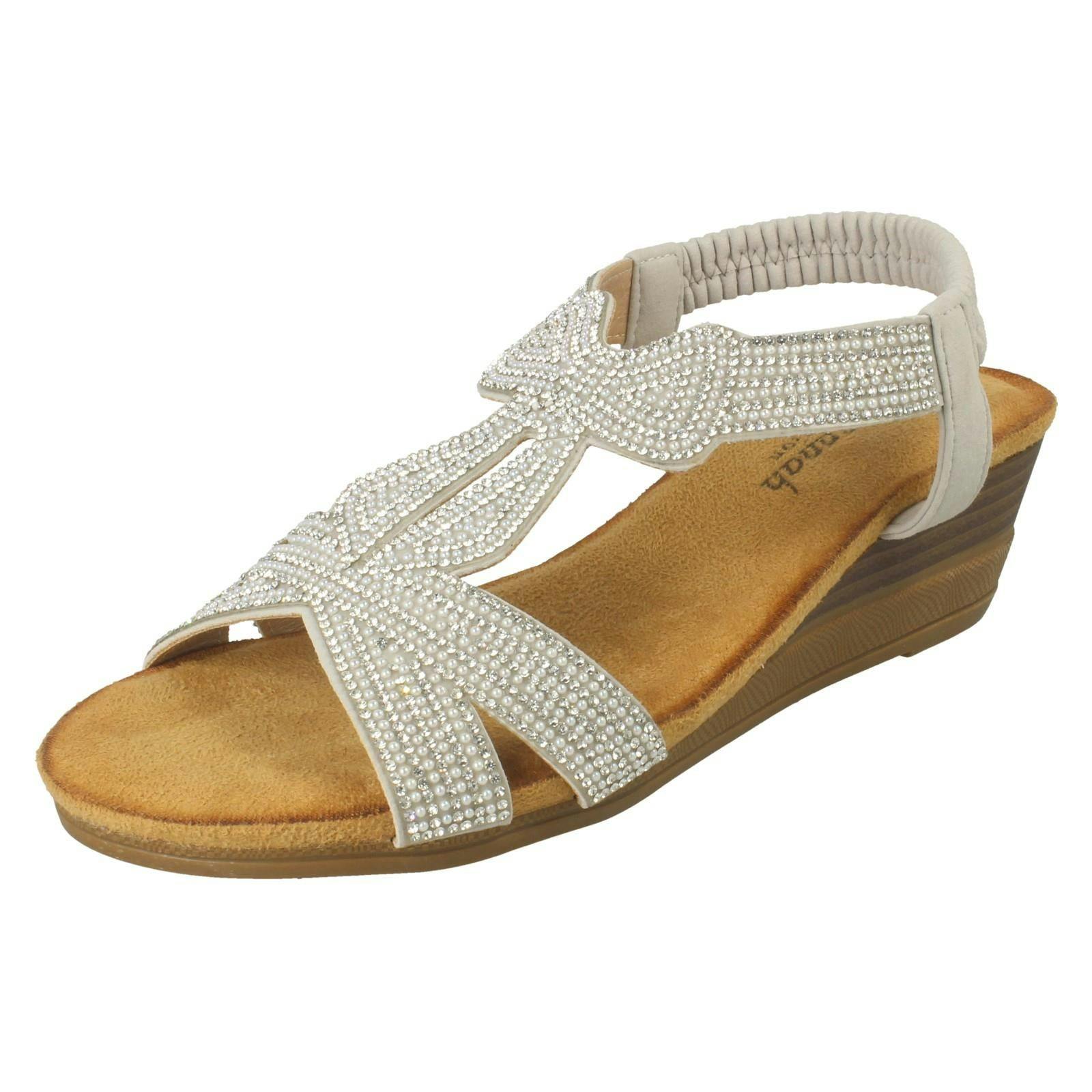 Savannah Women's Silver Wedge Heeled Sandals F12127 - Uk 8